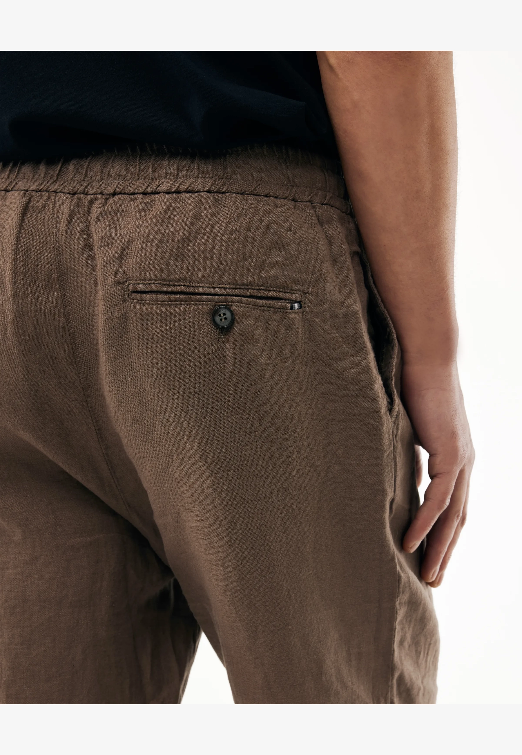 Linnen shorts Middenbruin