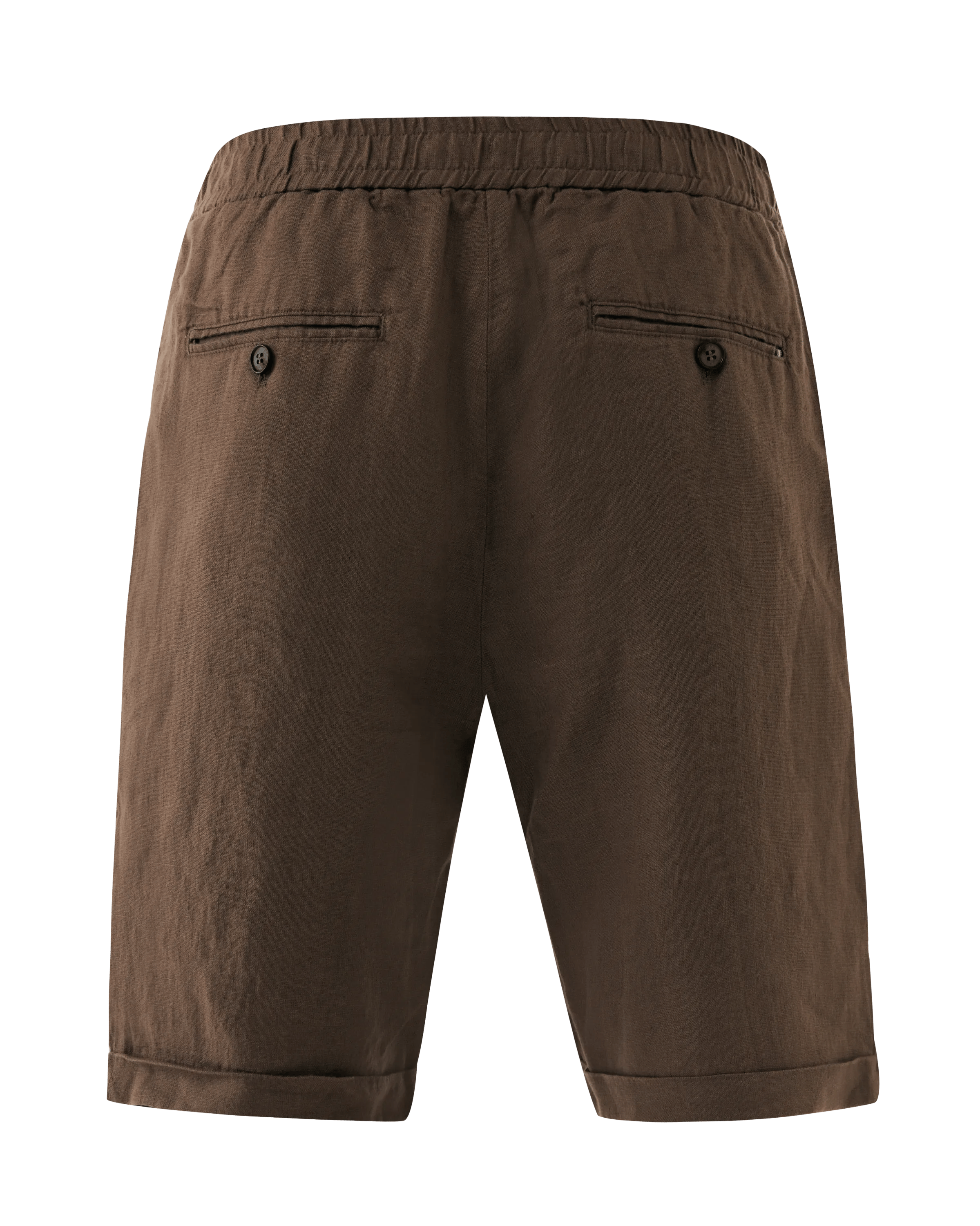 Leinen-Shorts Mittelbraun