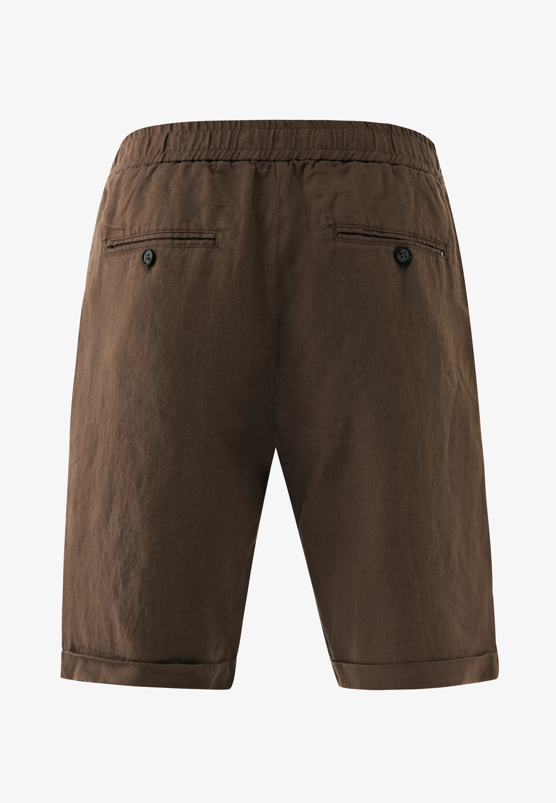 Linnen shorts Middenbruin