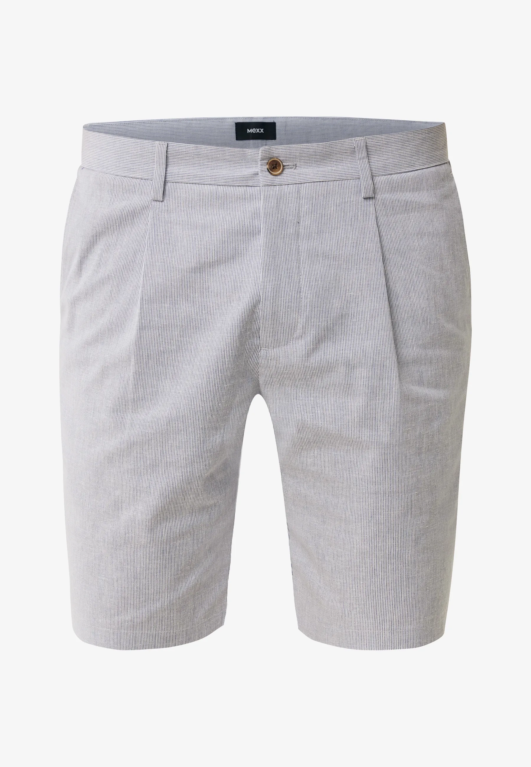 Gestreepte linnenmix shorts Faded blauw