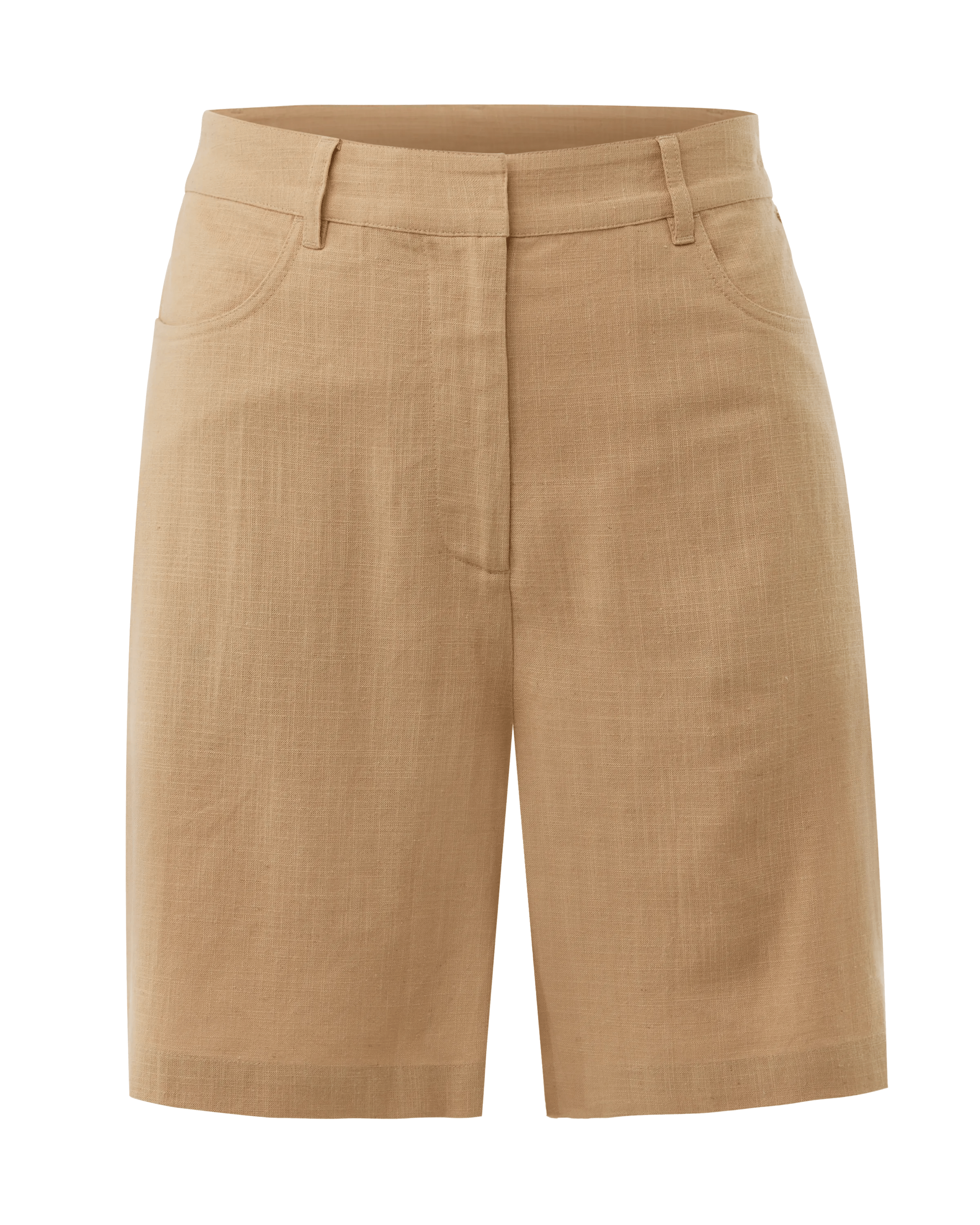 Linnenmix slub shorts Tan