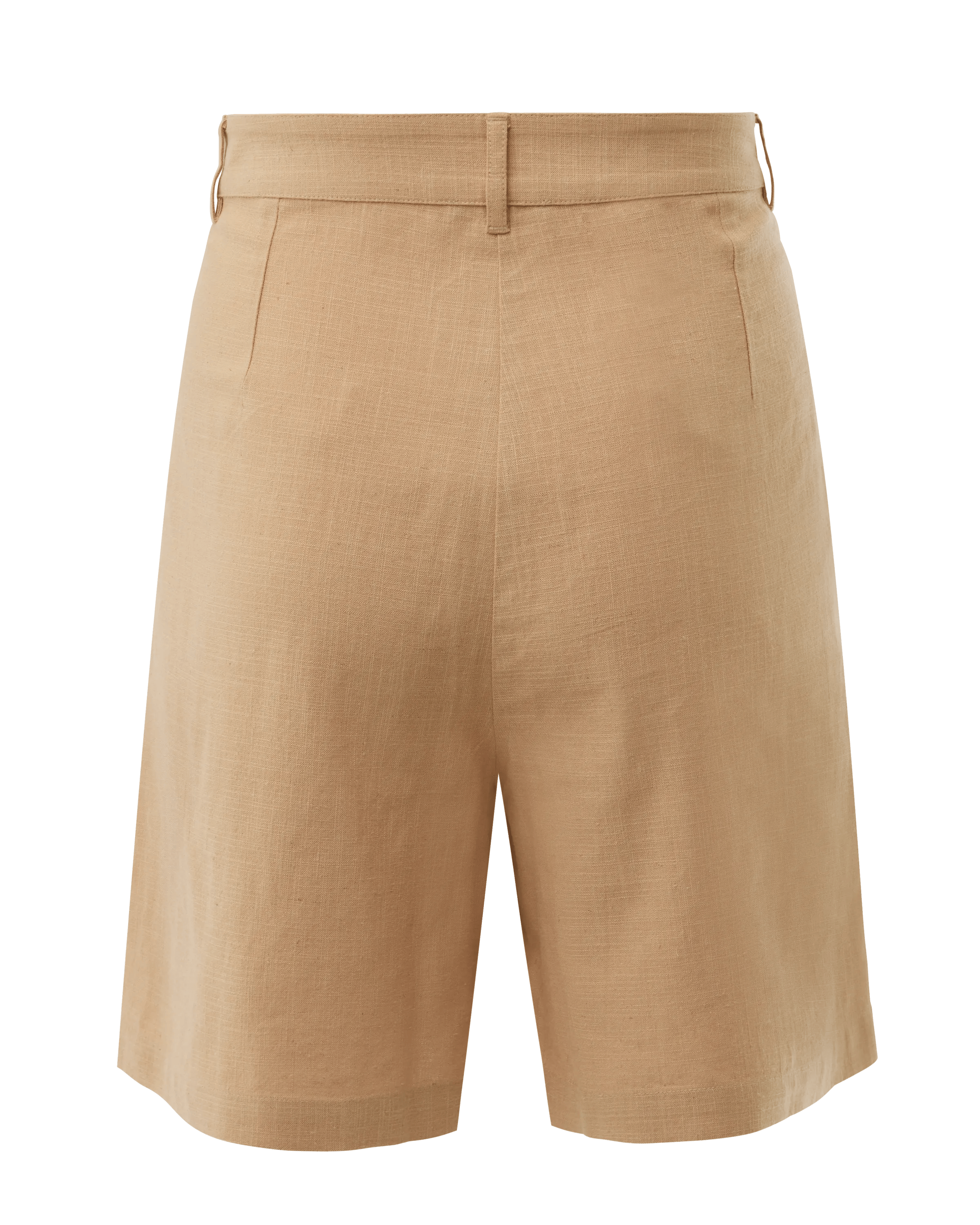 Linnenmix slub shorts Tan