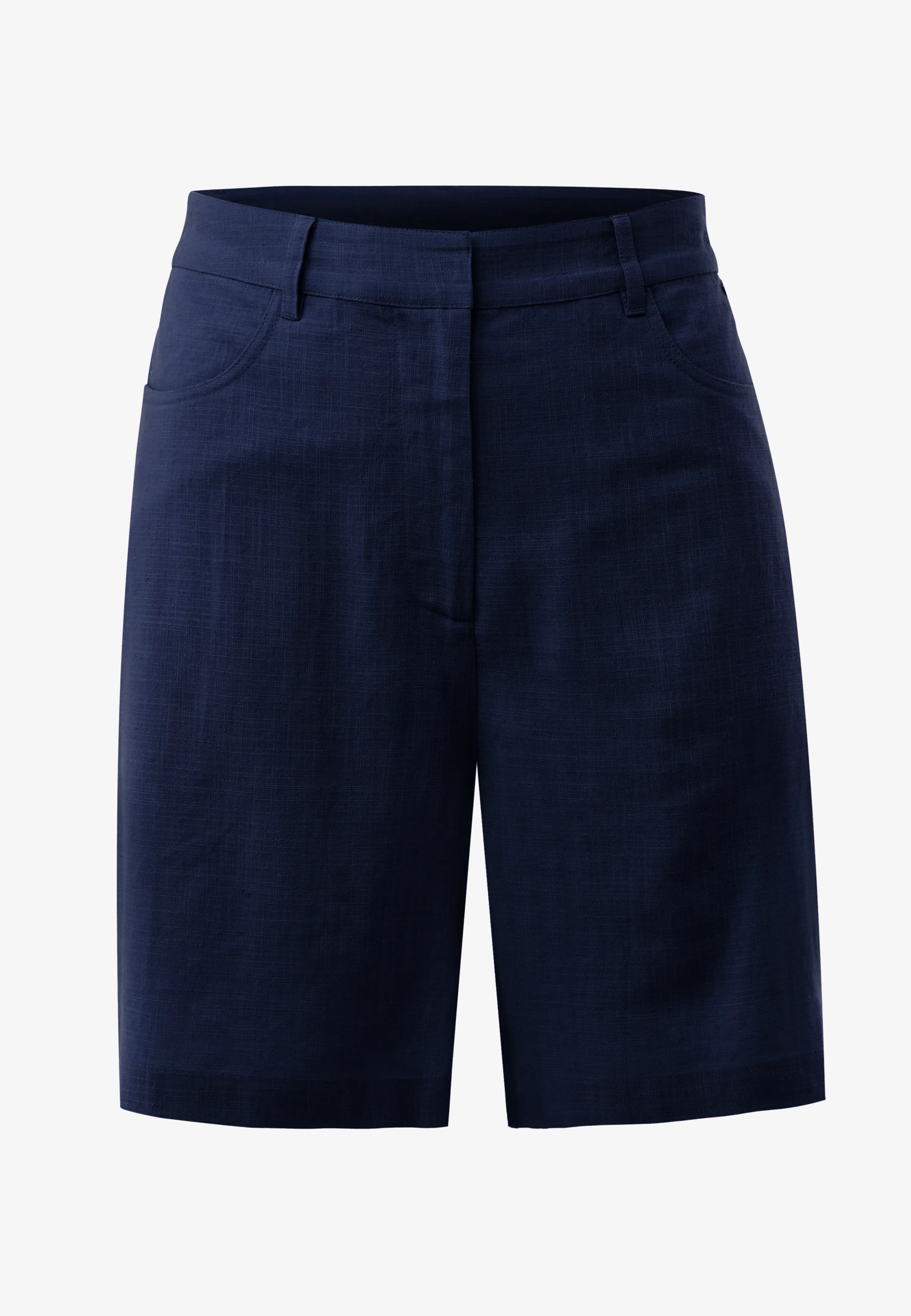 Linnenmix slub shorts Midnight blue