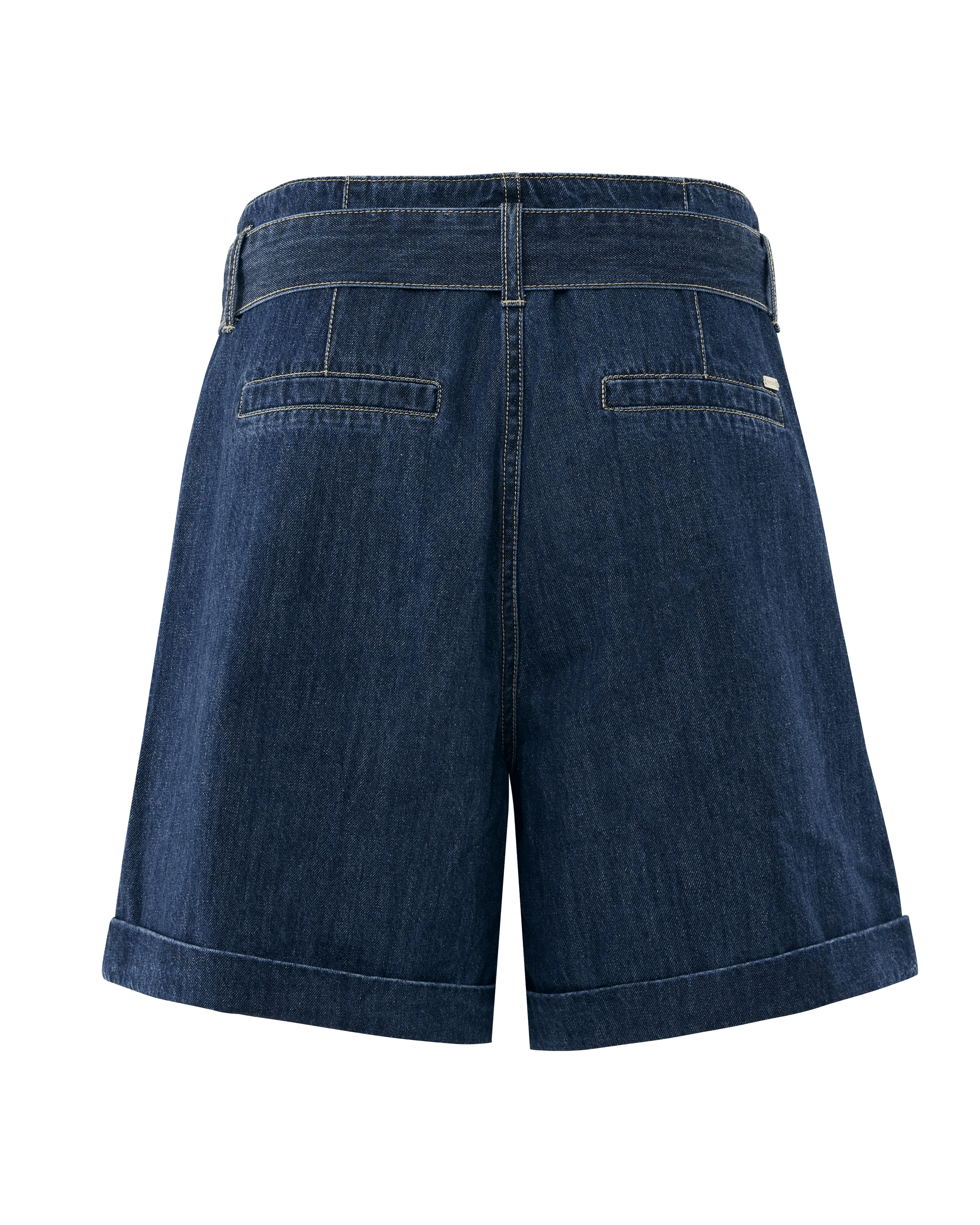Paperbag denim shorts Donker rinsed