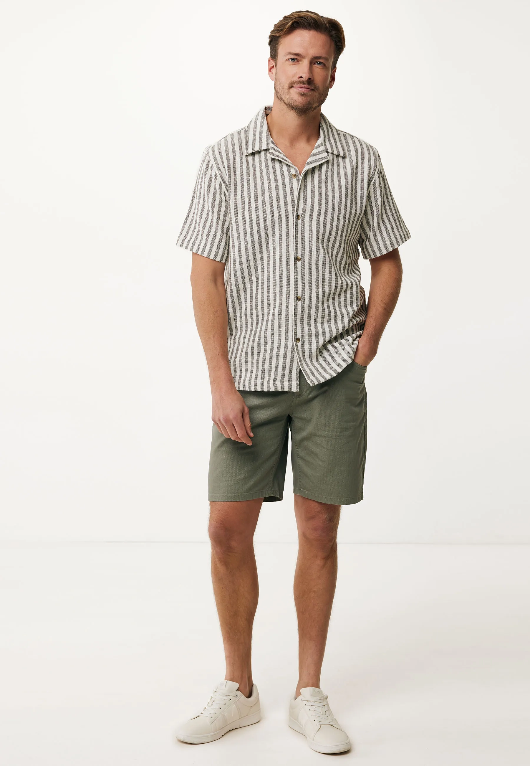 Allover Print Chino Shorts Green Sage