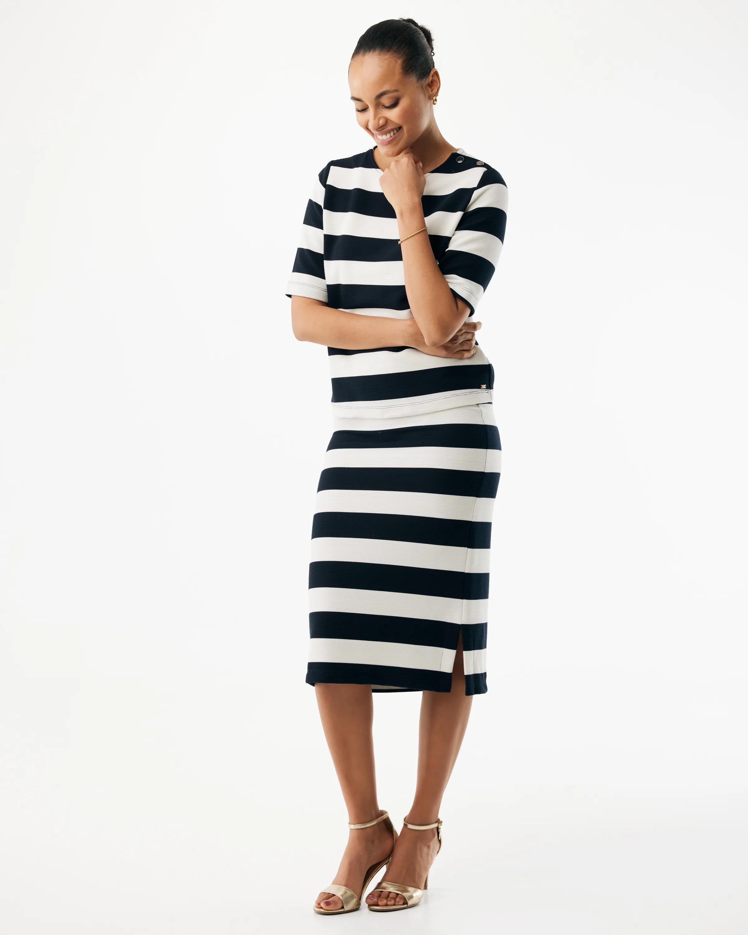 Mexx Women | Midnight blue skirt with stripe print