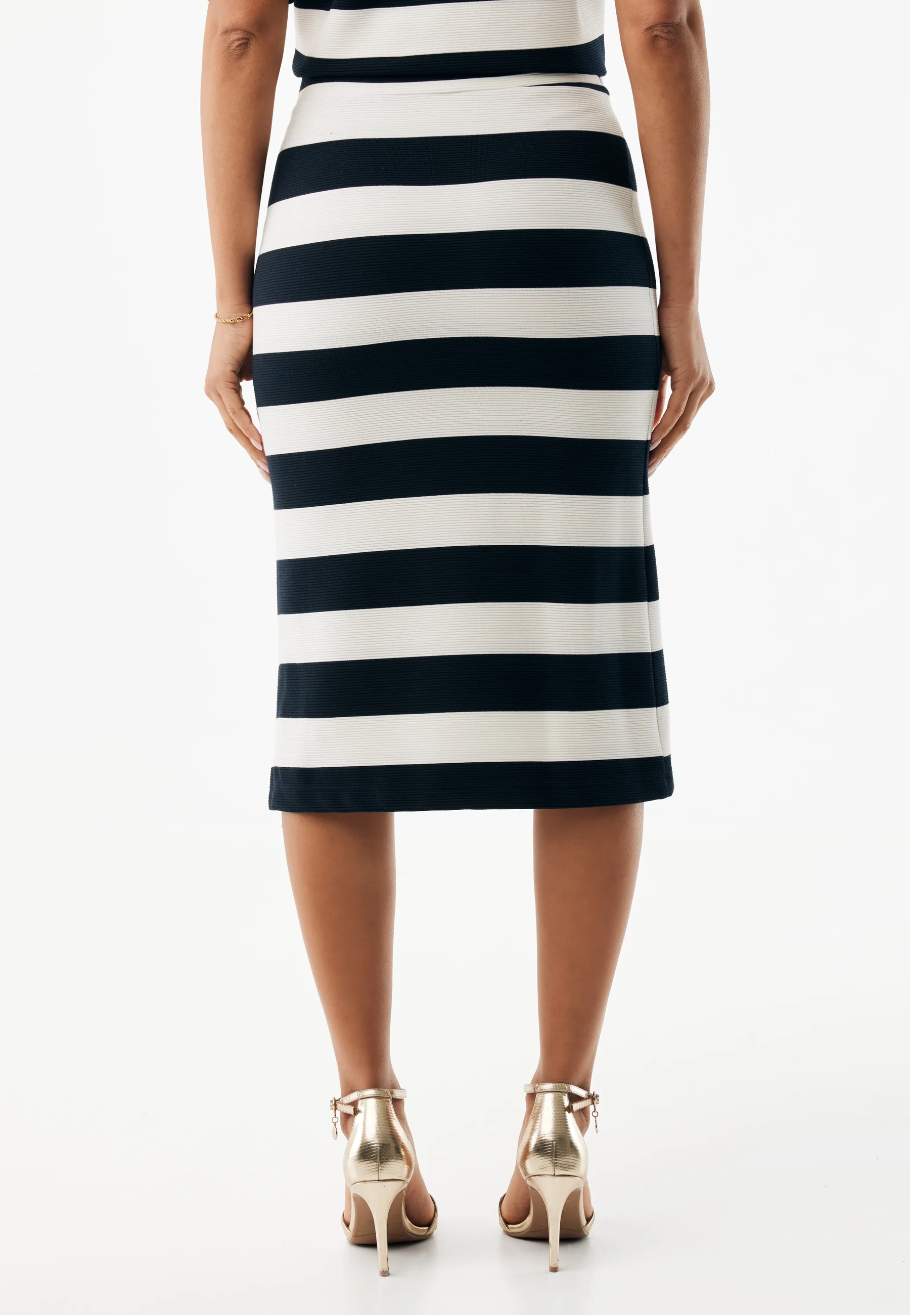 Gestreepte Kokerrok Midnight Blue