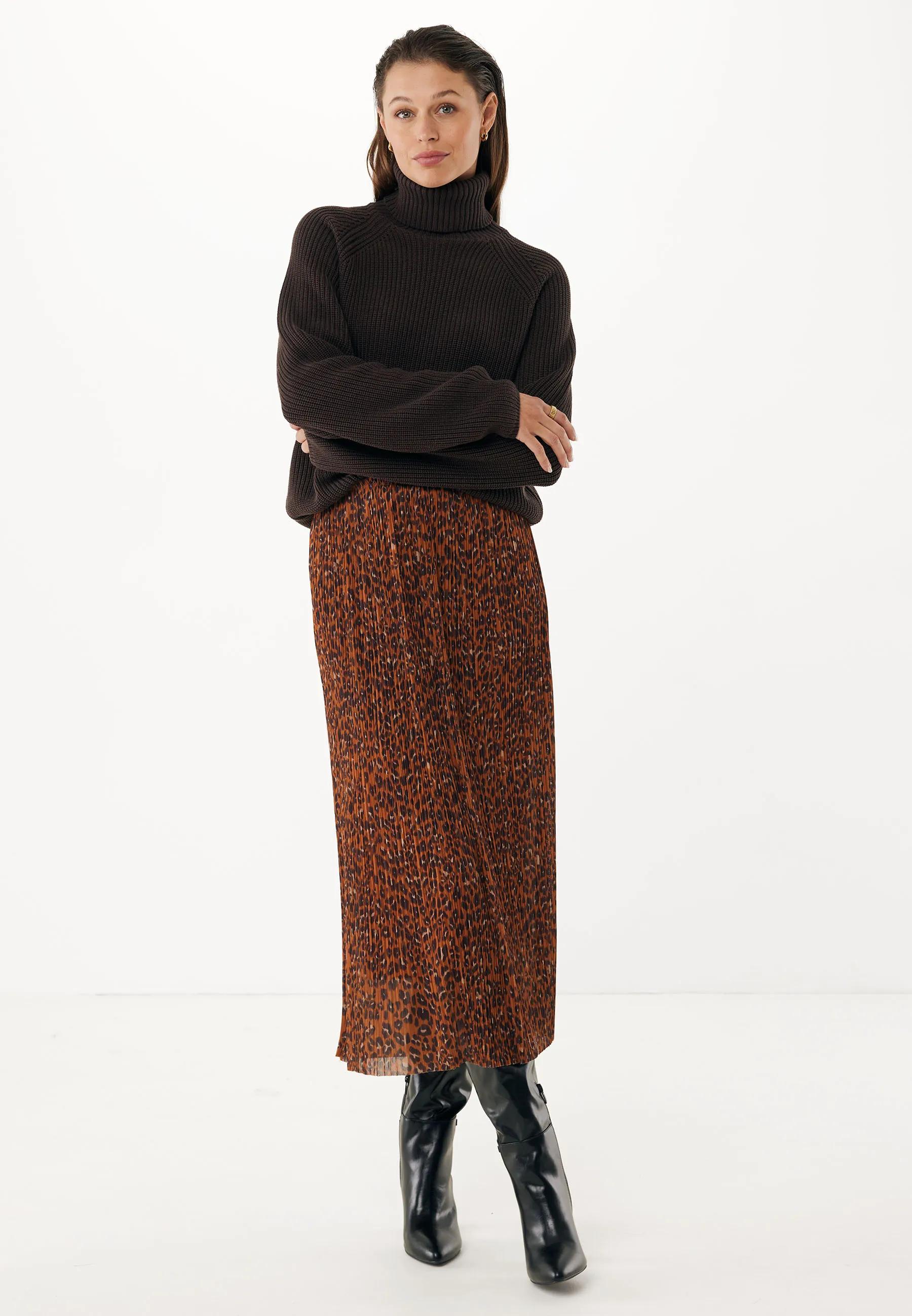 Mesh Leopard Rok Rood