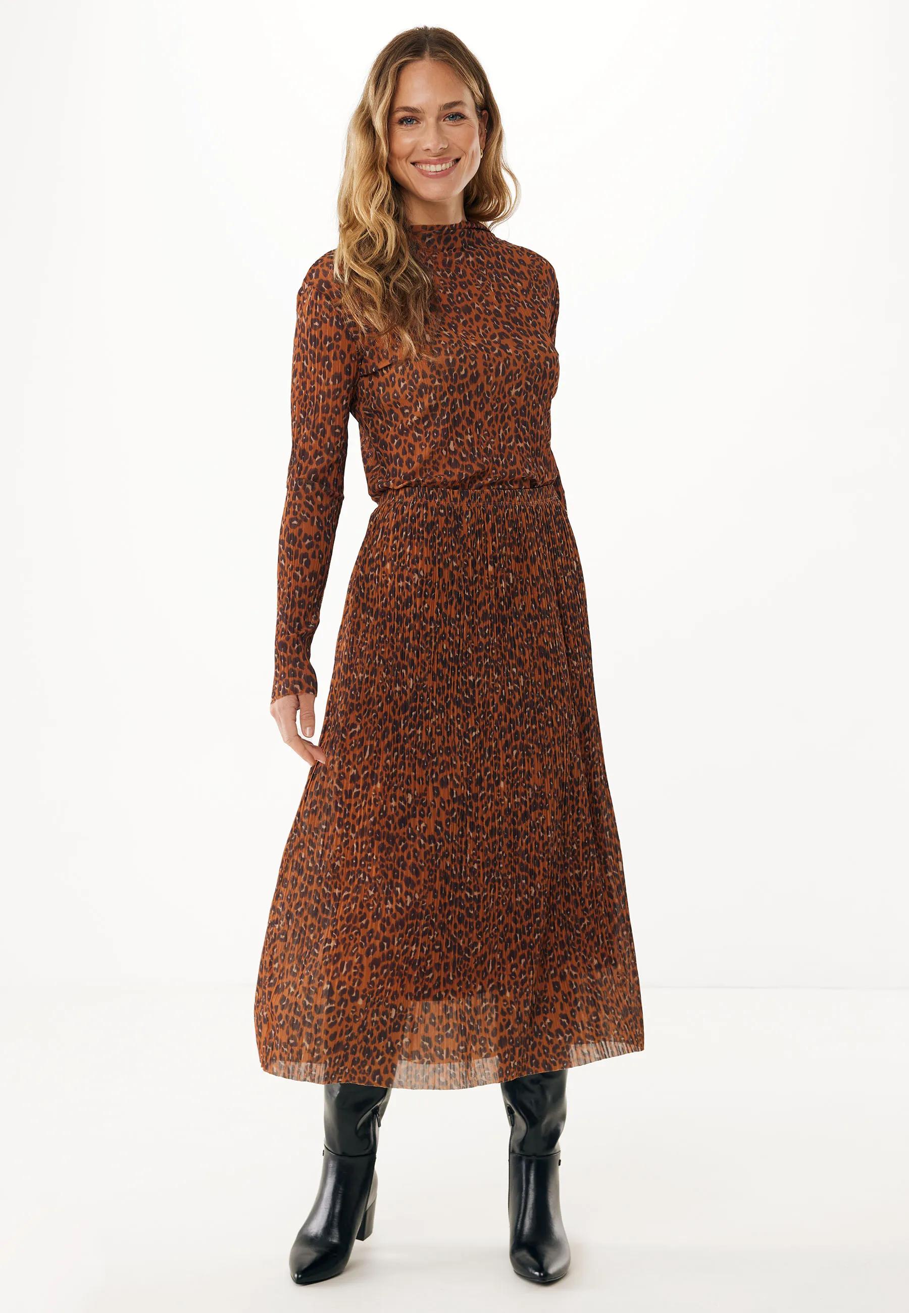 Mesh Leopard Rok Rood