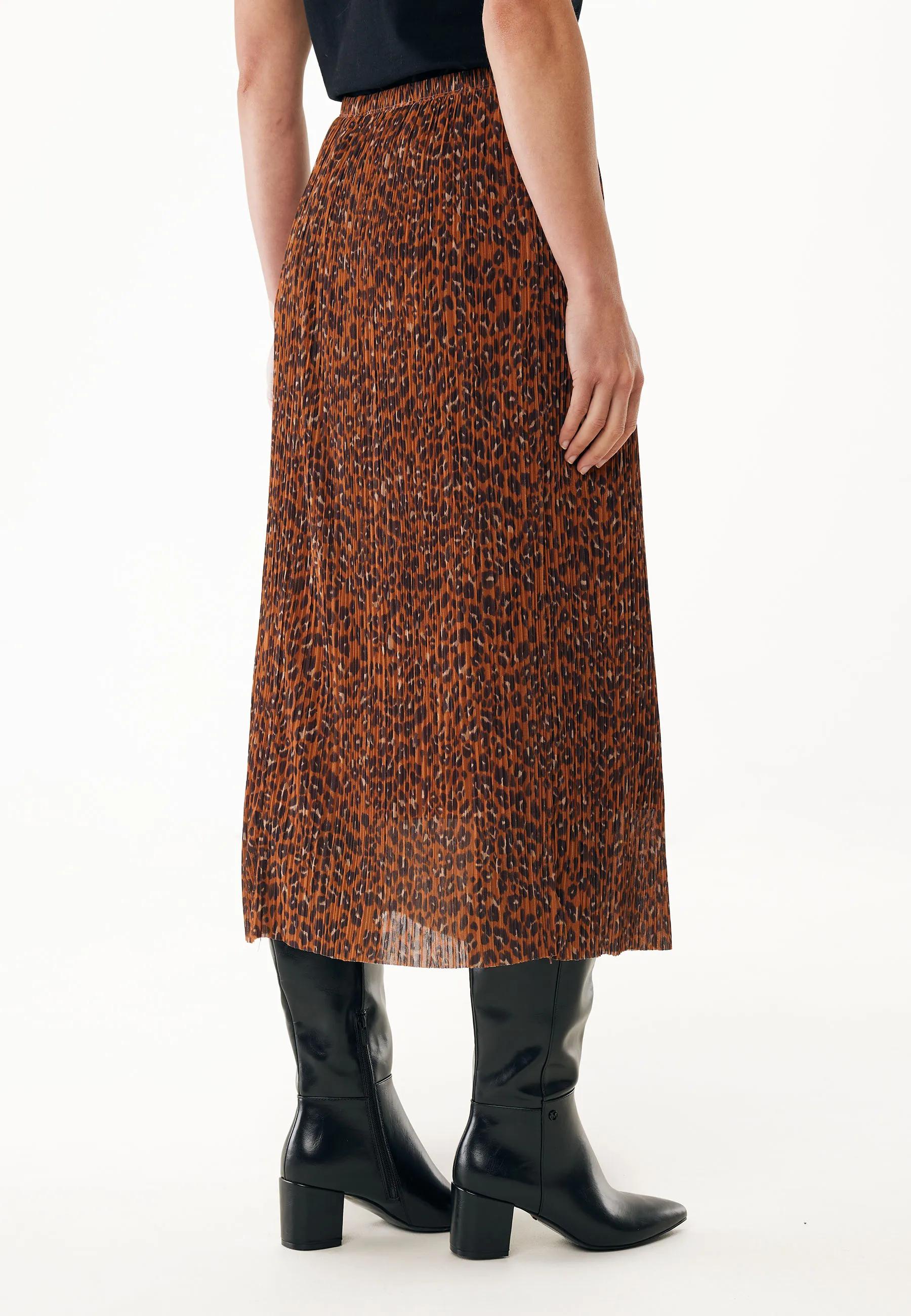 Mesh Leopard Rok Rood