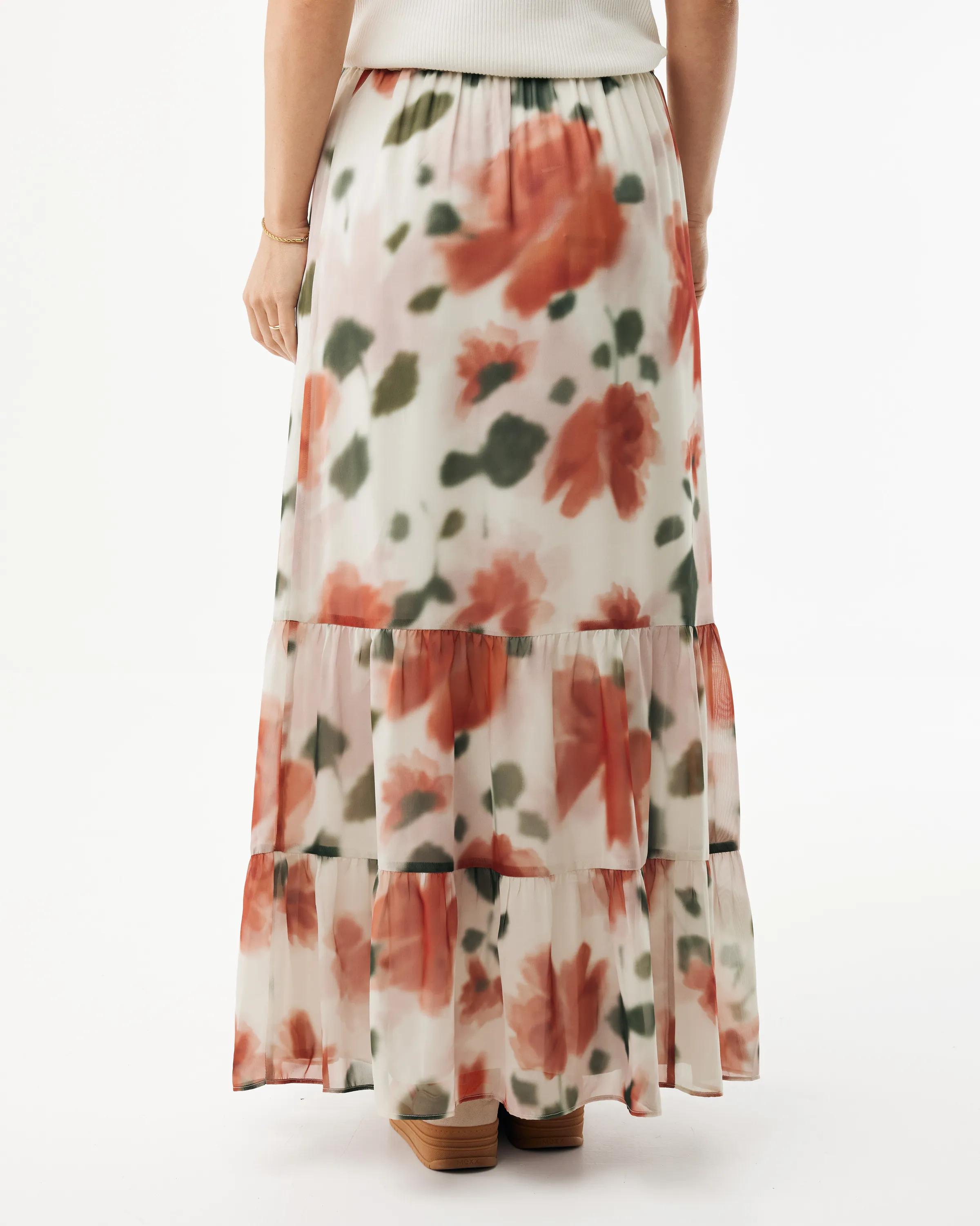 Flower Print Maxi Skirt Multicolor