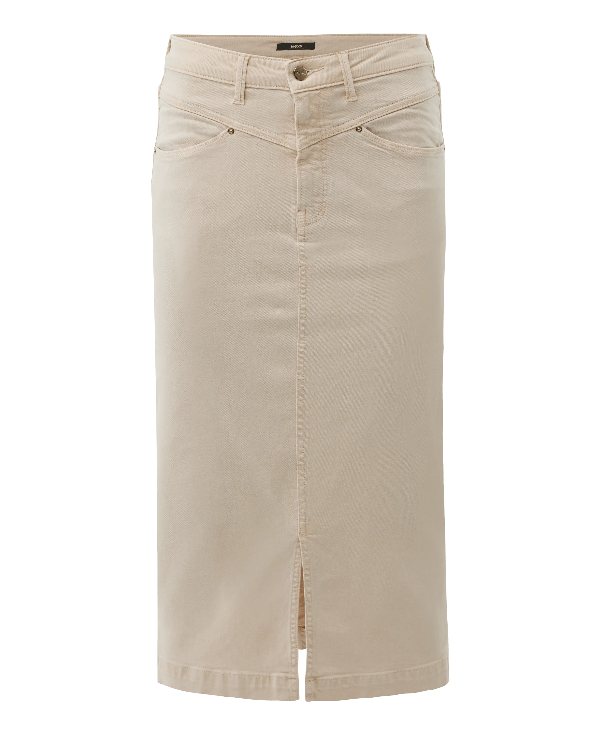 Denim Midi Rok Lichtzand