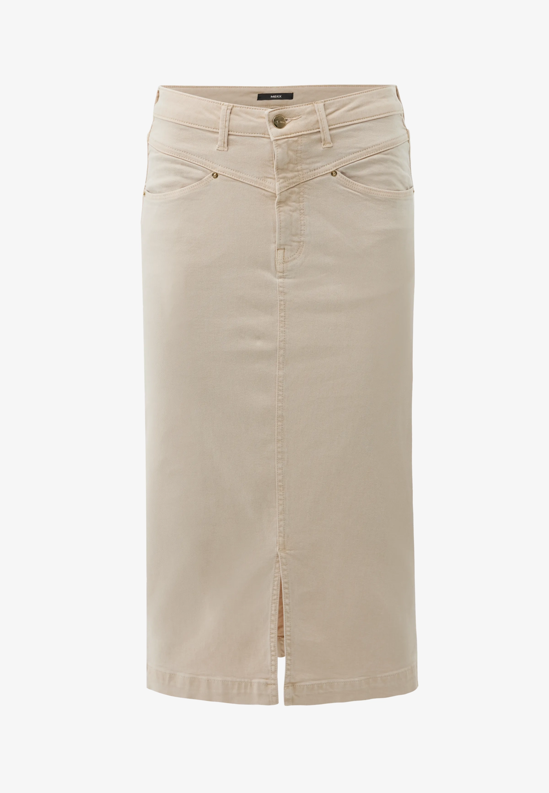 Denim Midi Rok Lichtzand