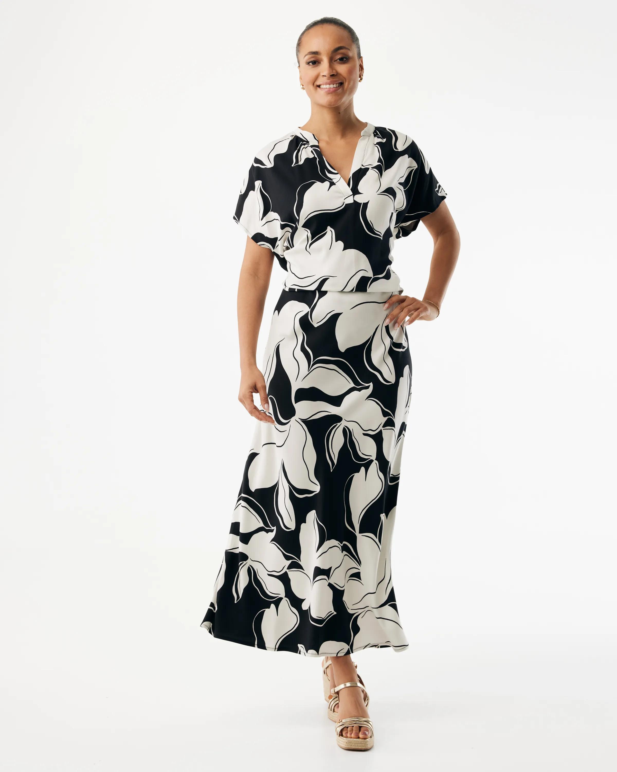 Azalea Print Midi Skirt Multicolor