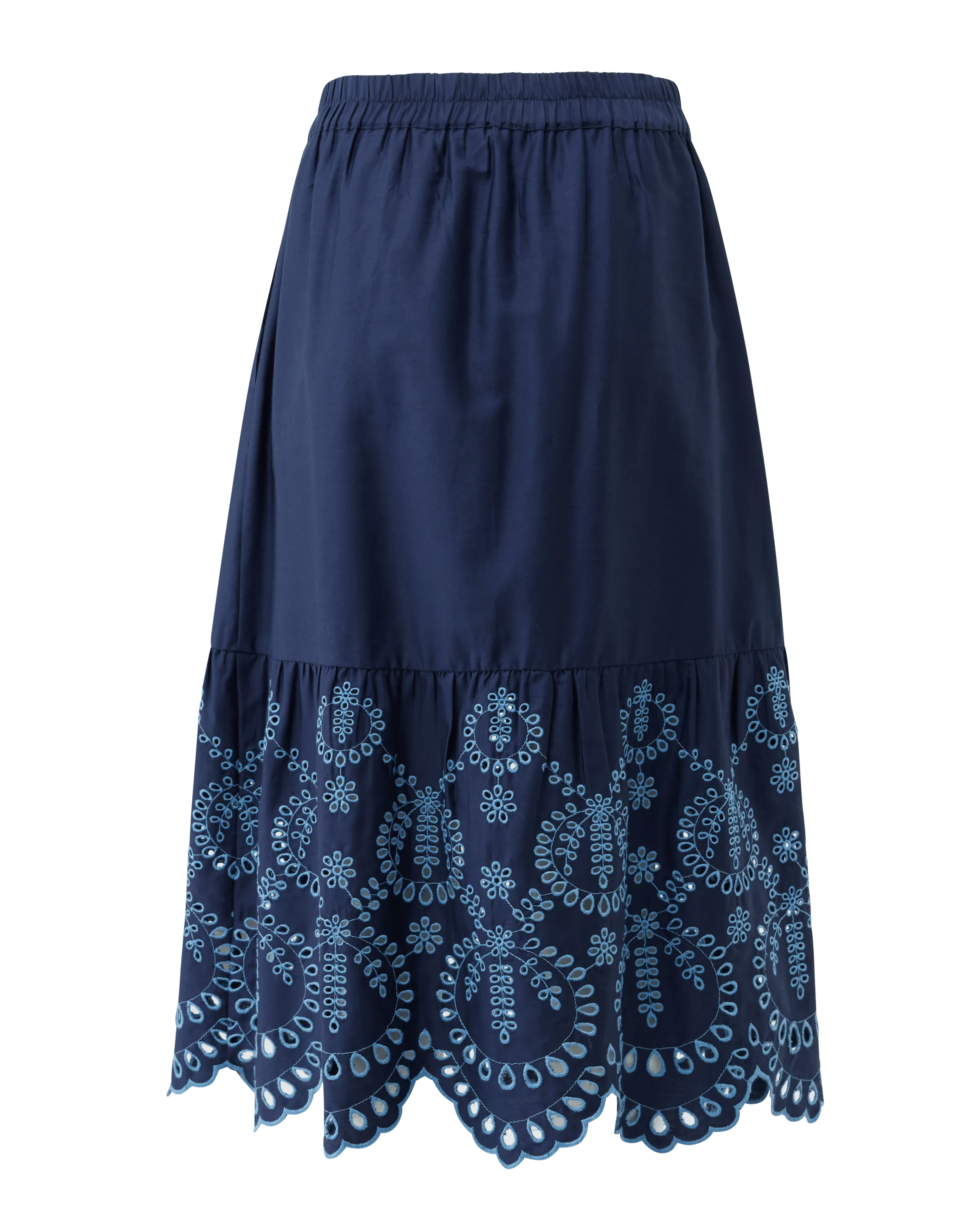 Poplin embroidery rok Midnight blue