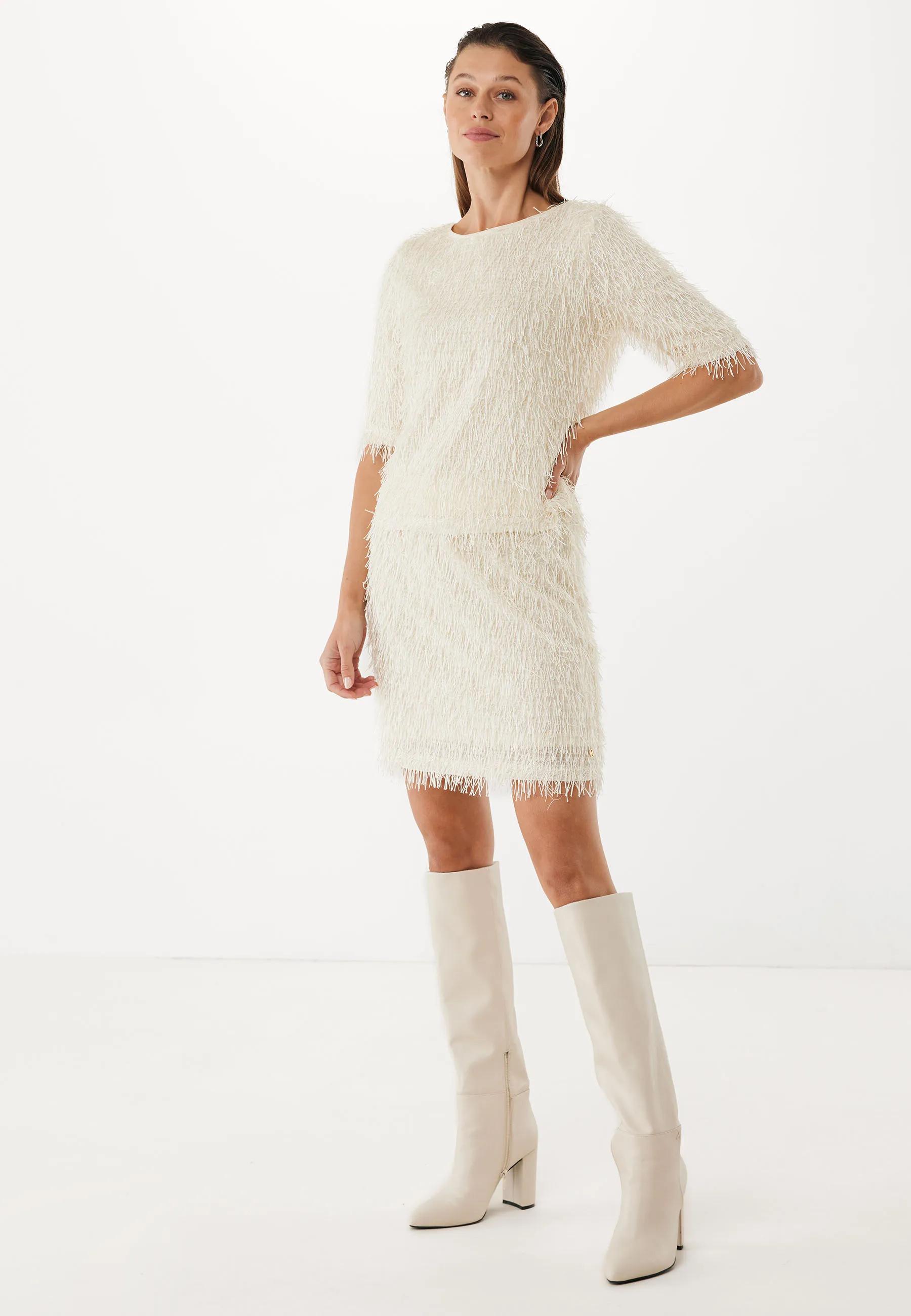 Ruffle strings rok Crème