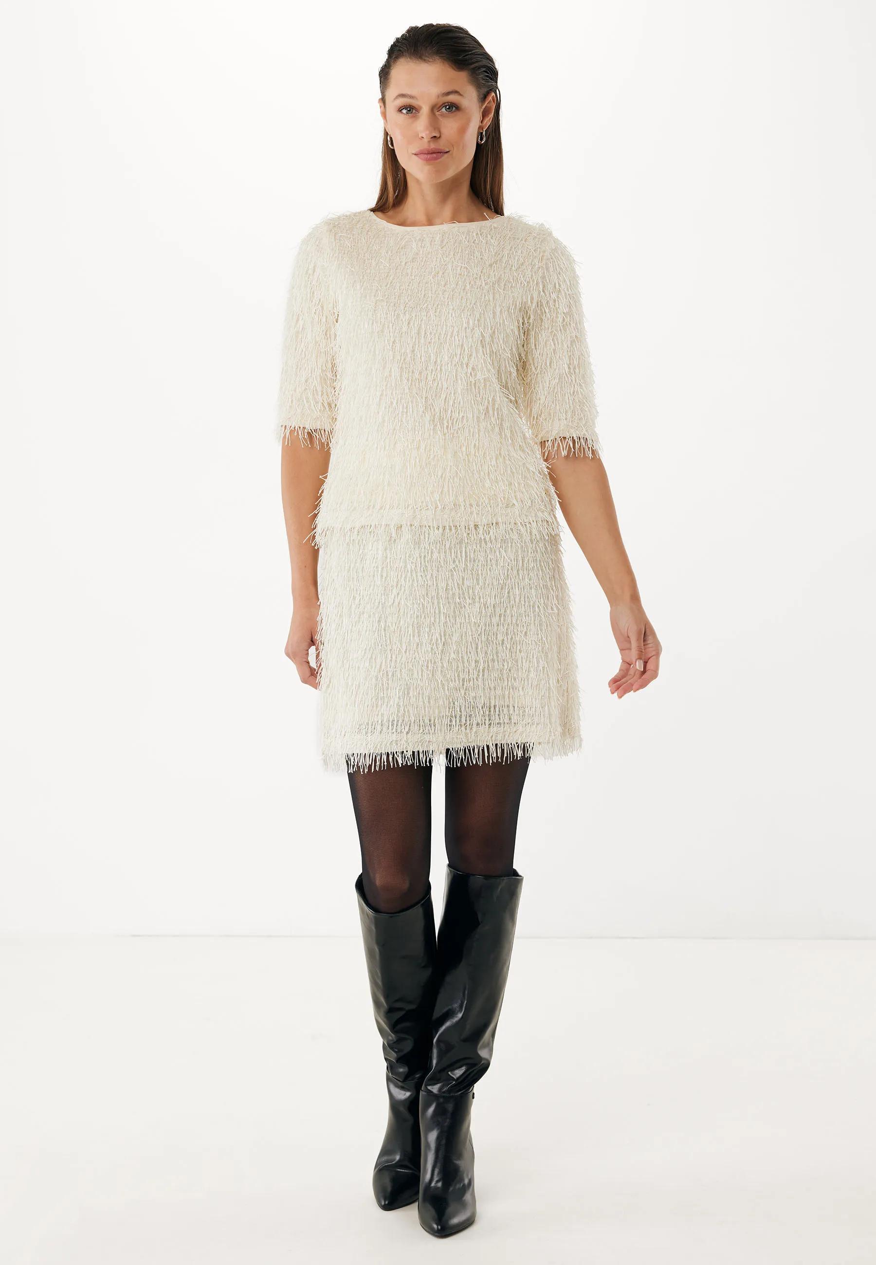 Ruffle strings rok Crème