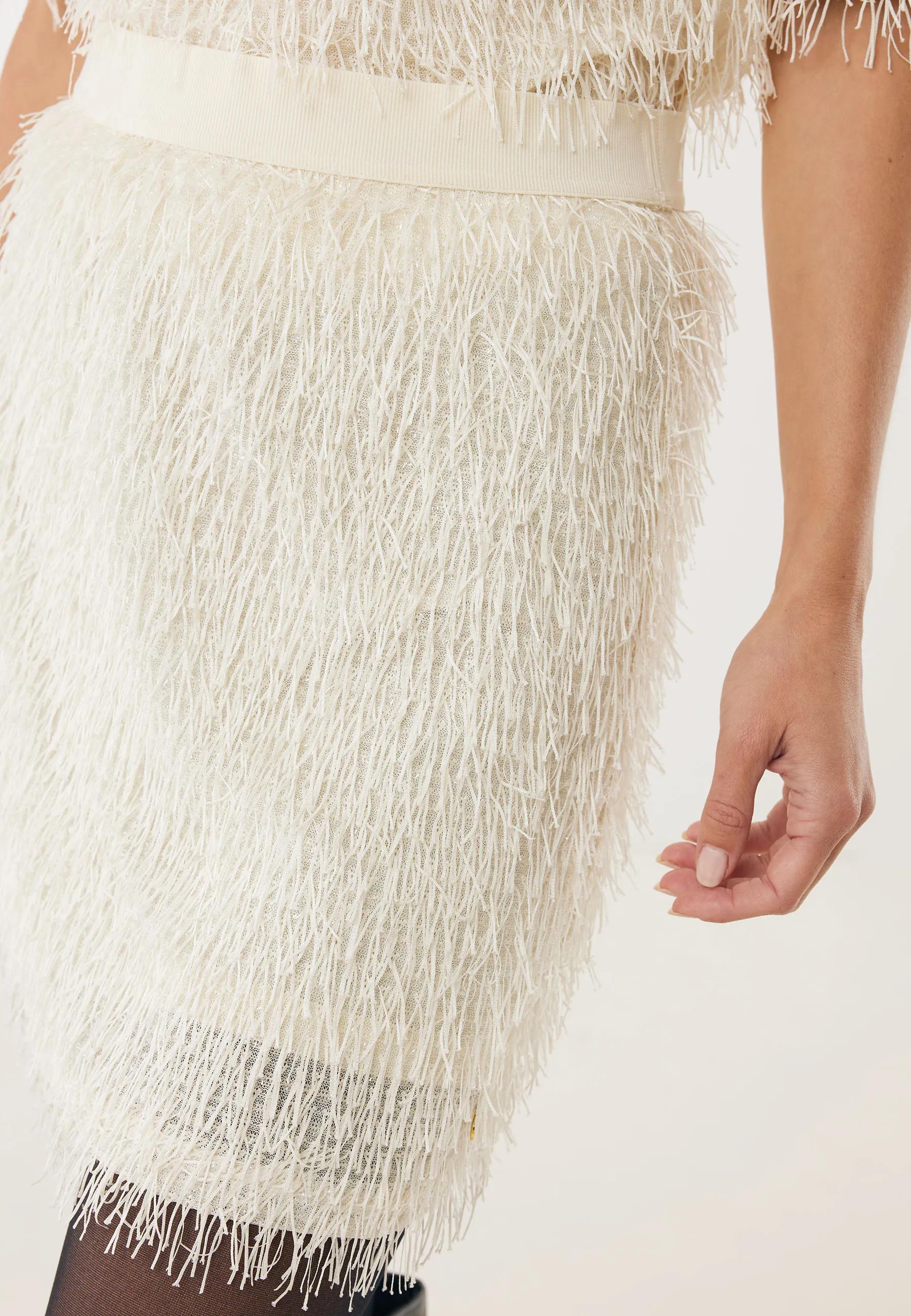 Ruffle strings rok Crème