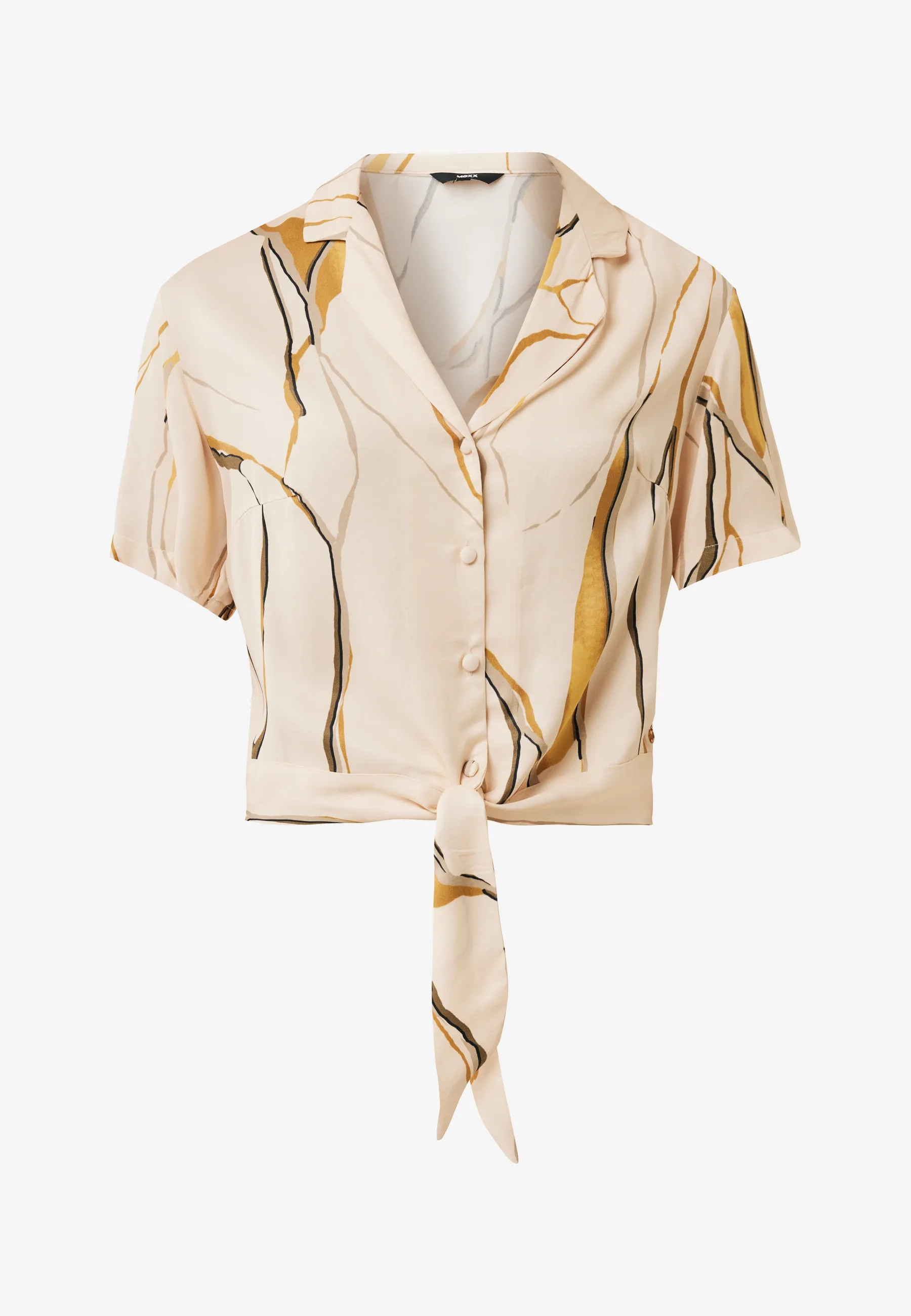 Geweven Top Allover Print Beige