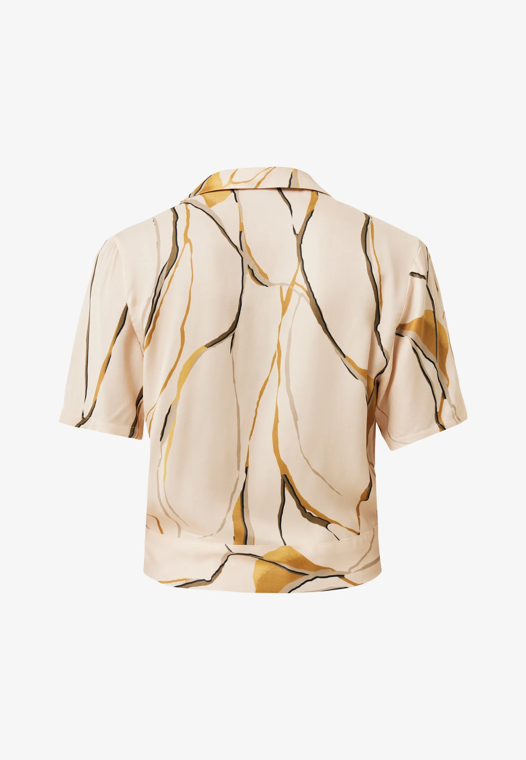Geweven Top Allover Print Beige