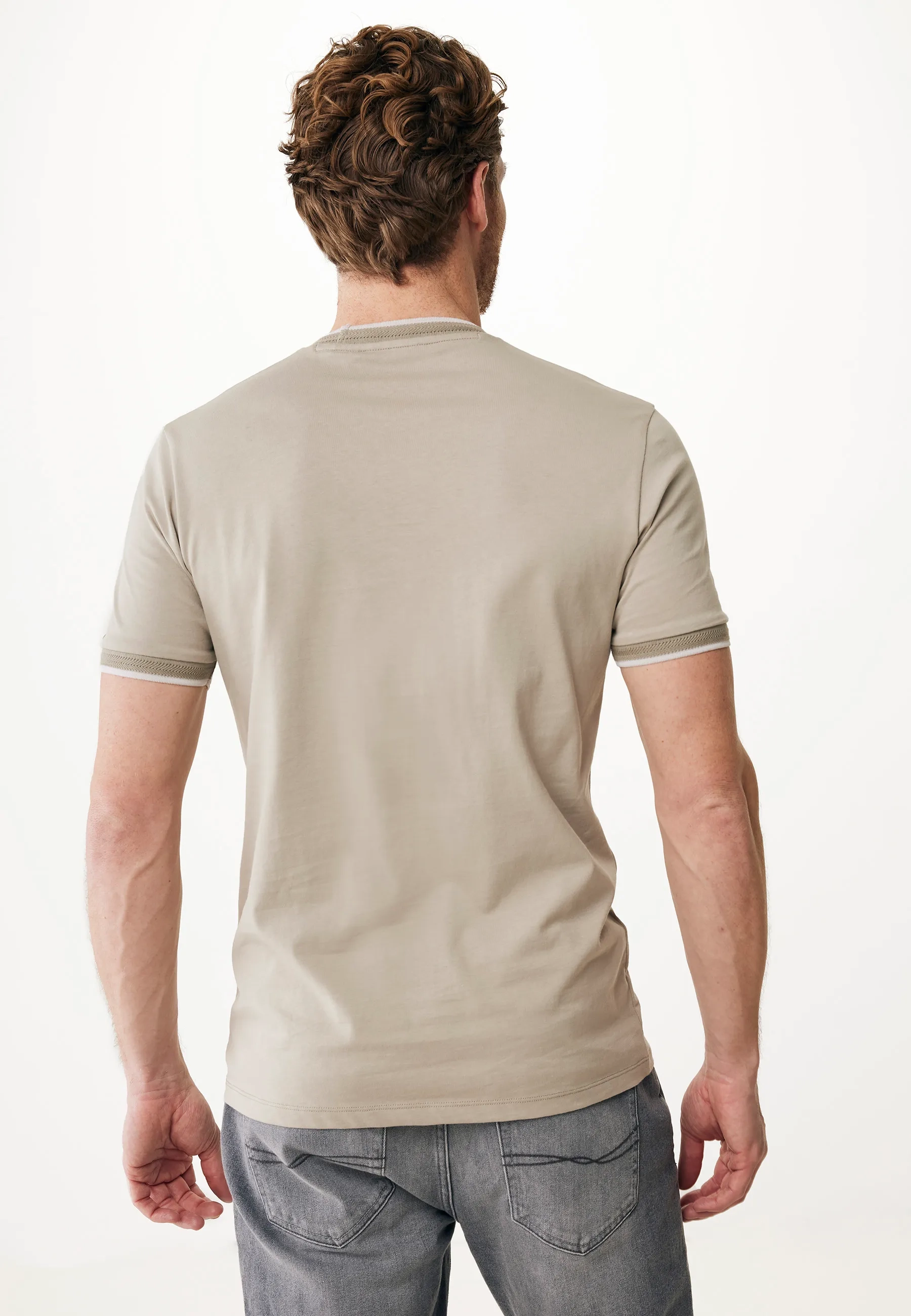 Mercerised Cotton T-shirt Taupe Gray