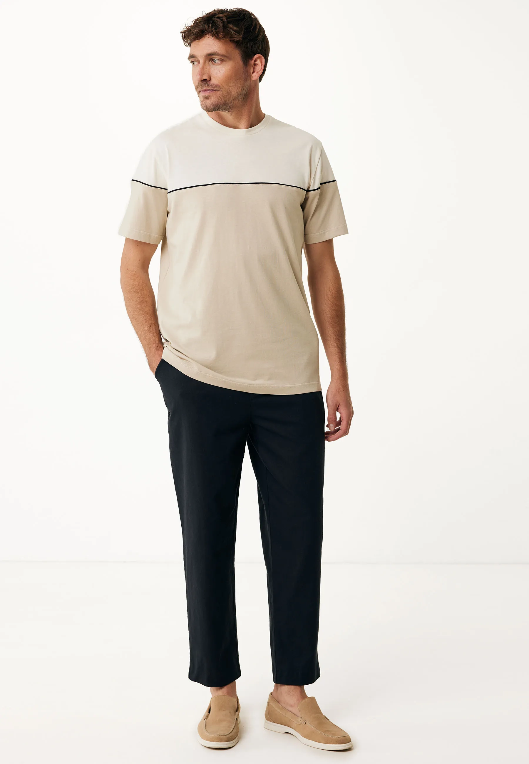 Colorblock T-shirt Regular Fit Sand