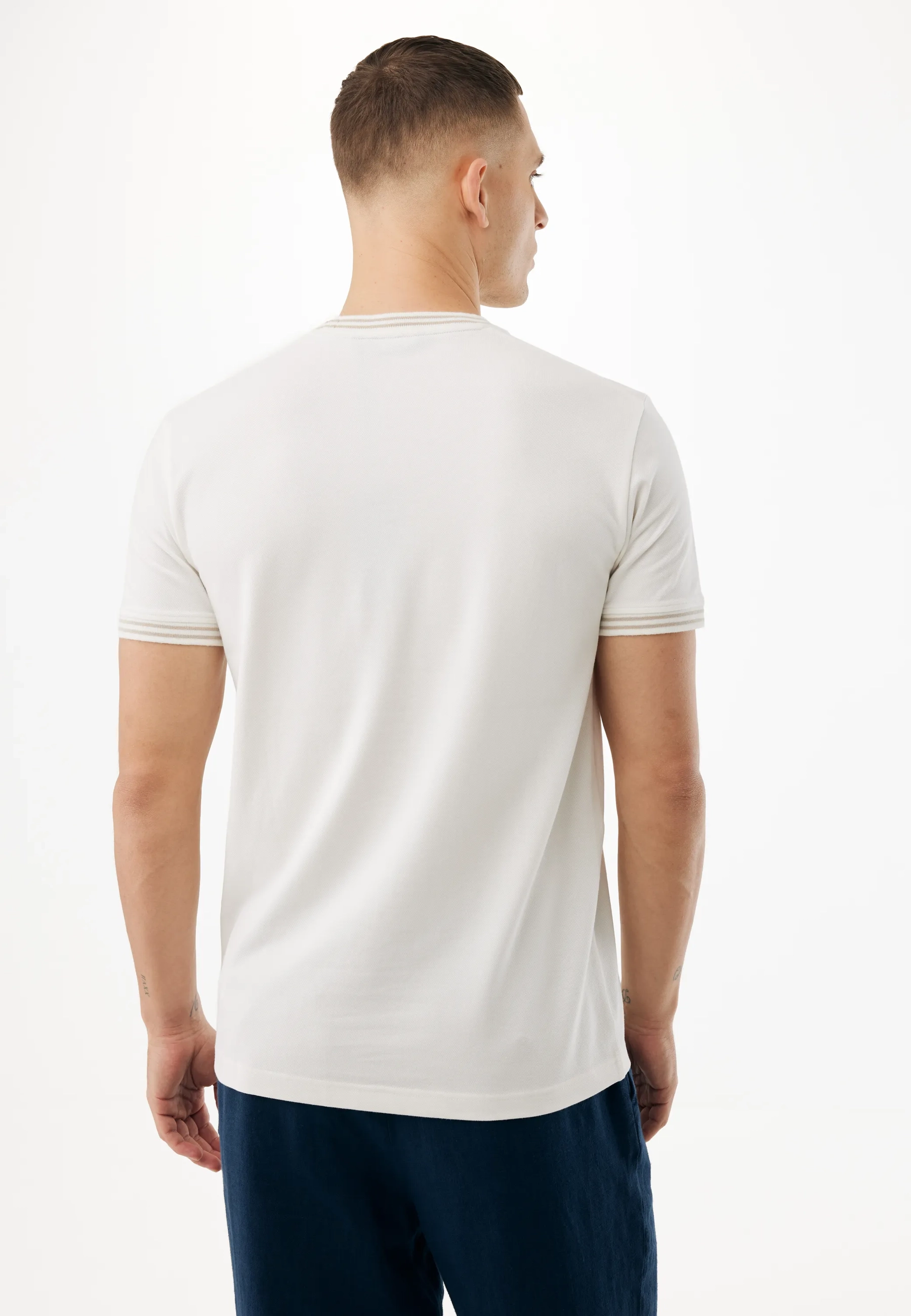 Pique Tipping T-shirt Off White