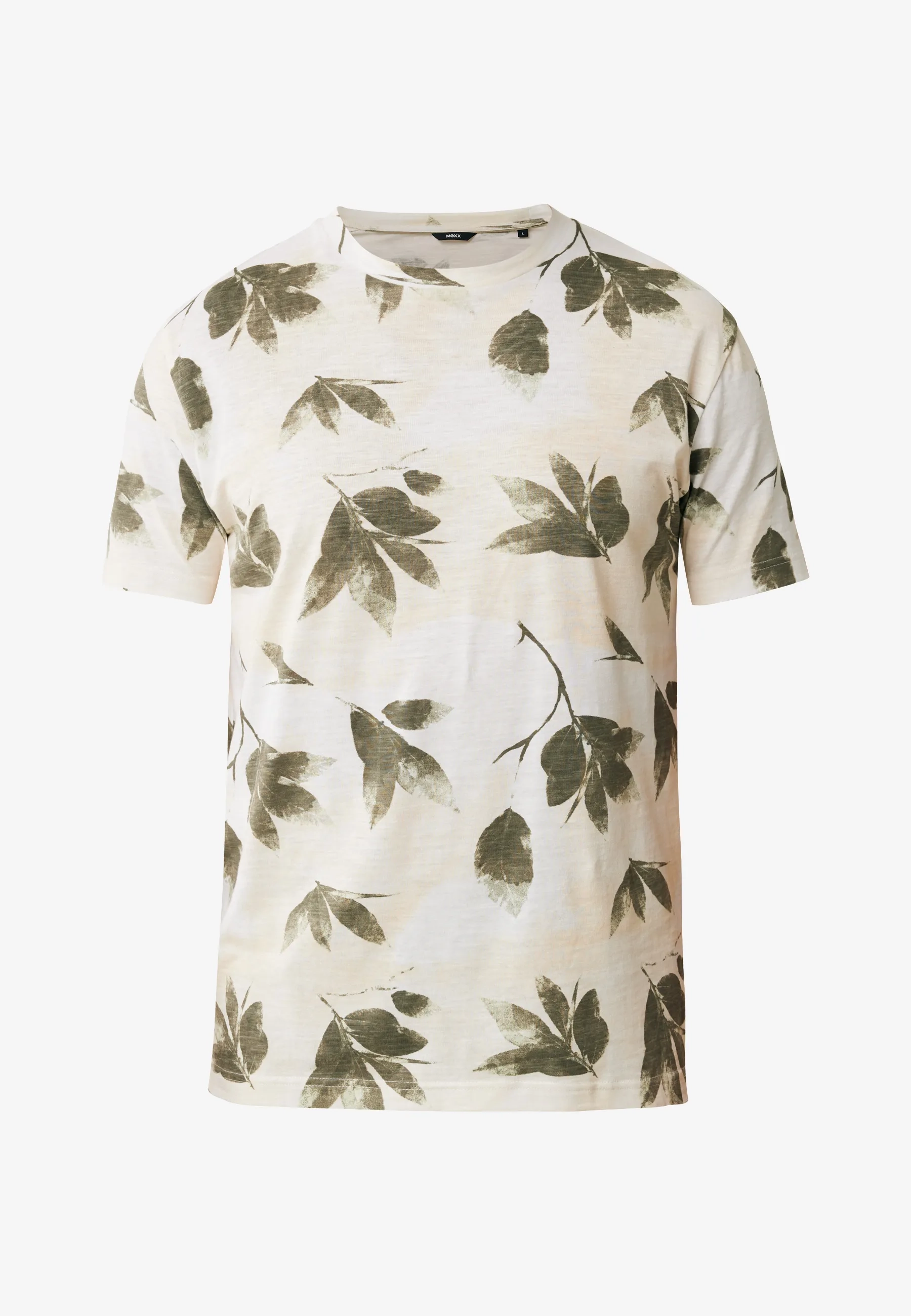 Allover Leaf Print T-shirt Off White