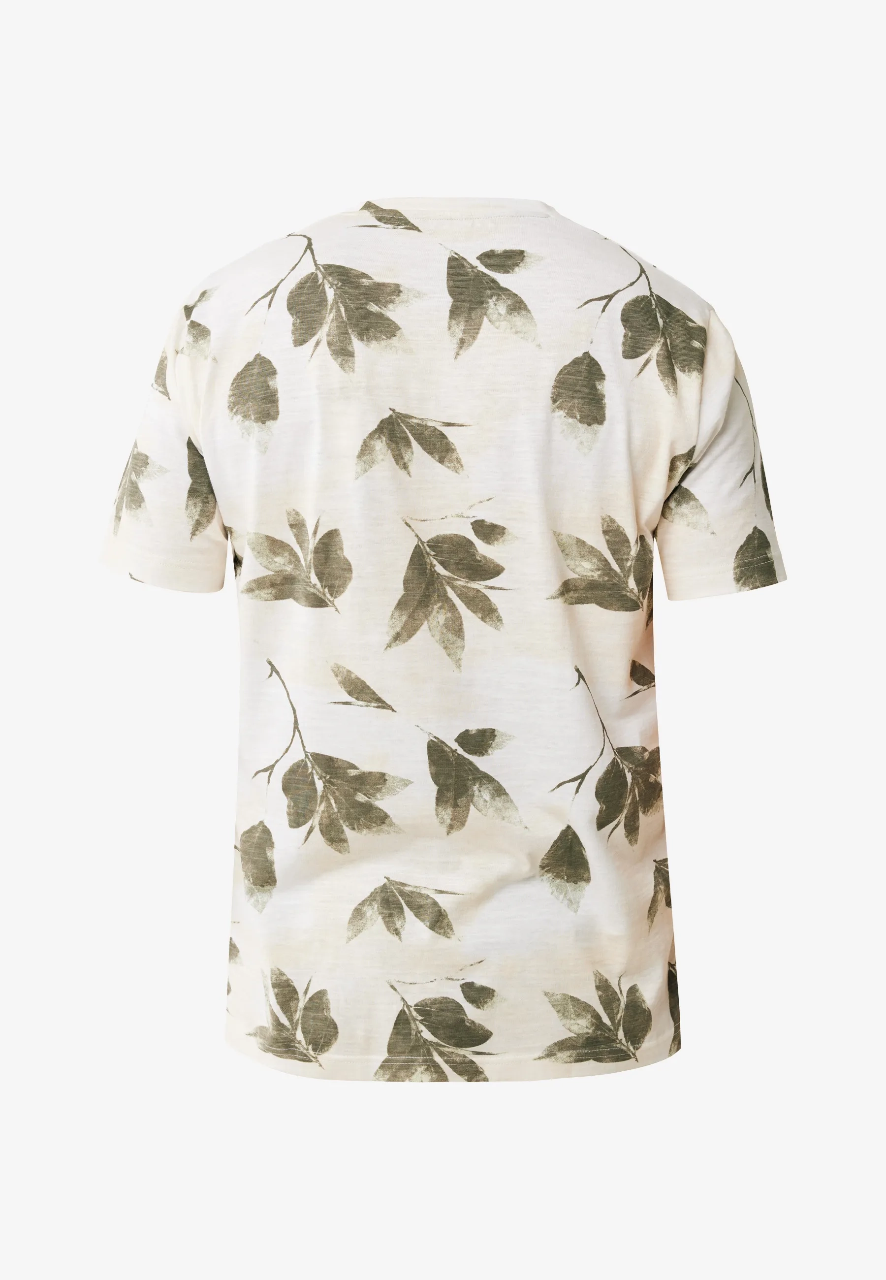 Allover Leaf Print T-shirt Off White