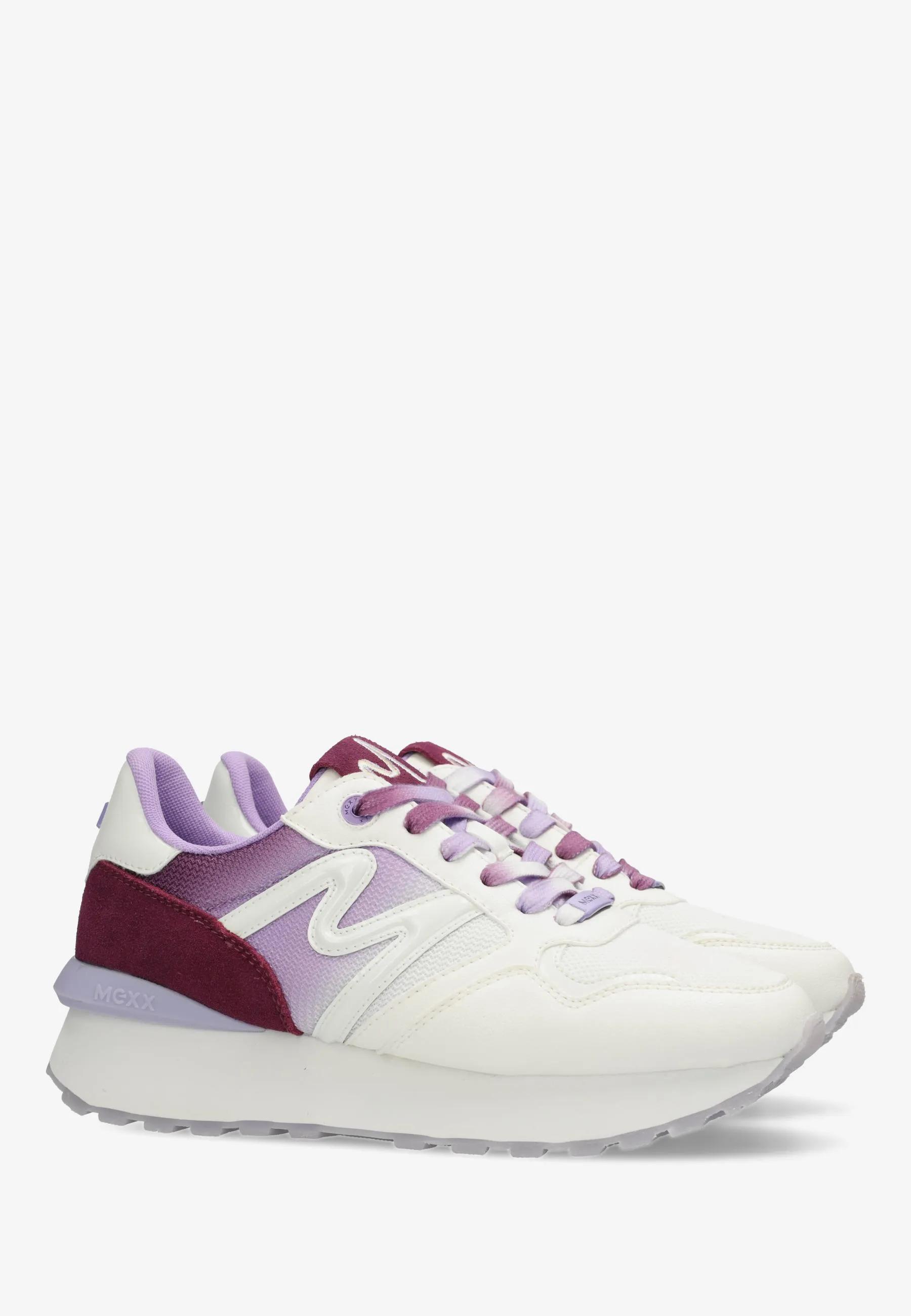 Mexx Dames | Witte/paarse sneakers