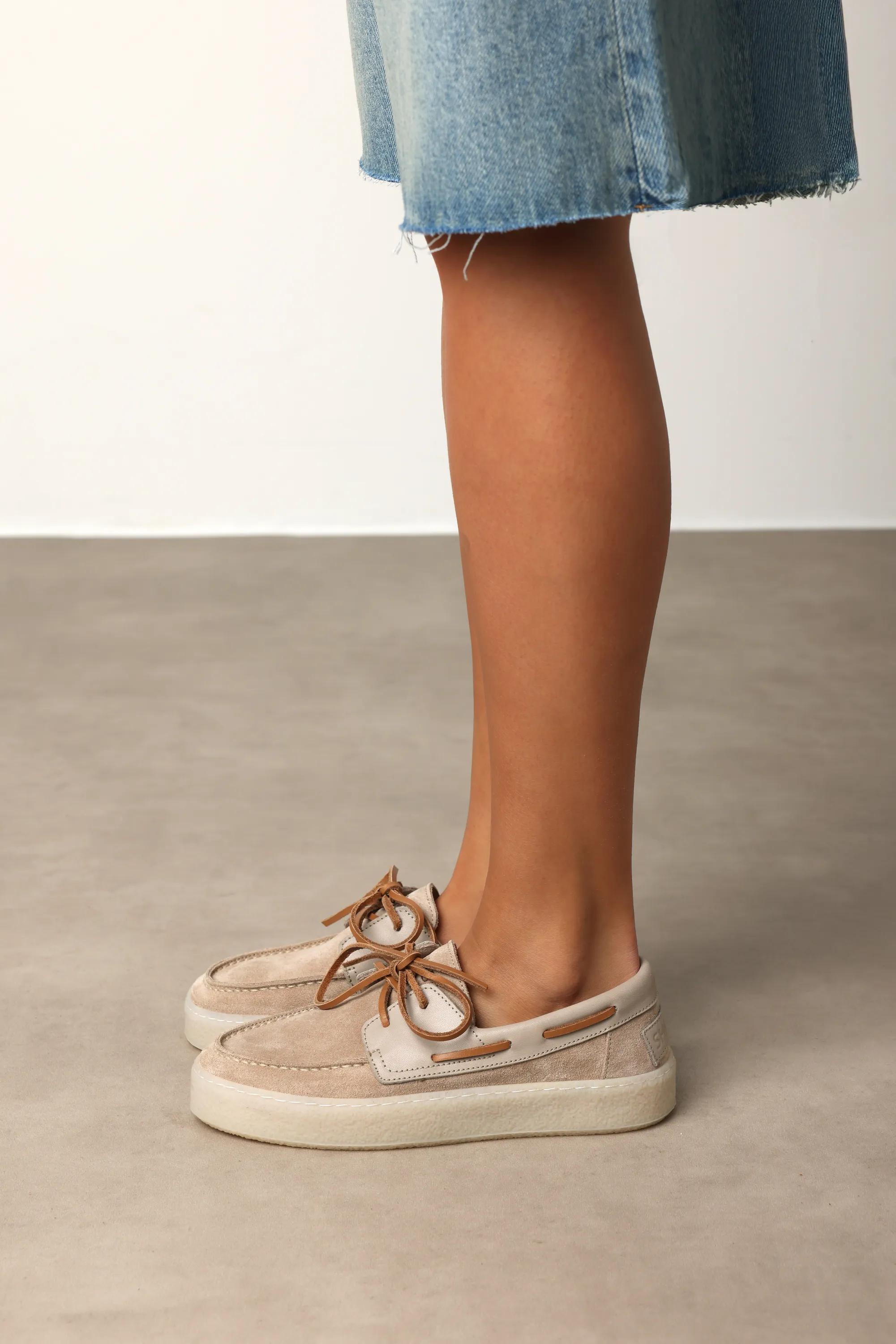 Zenne Mocca Bootsschuh Veloursleder Sand