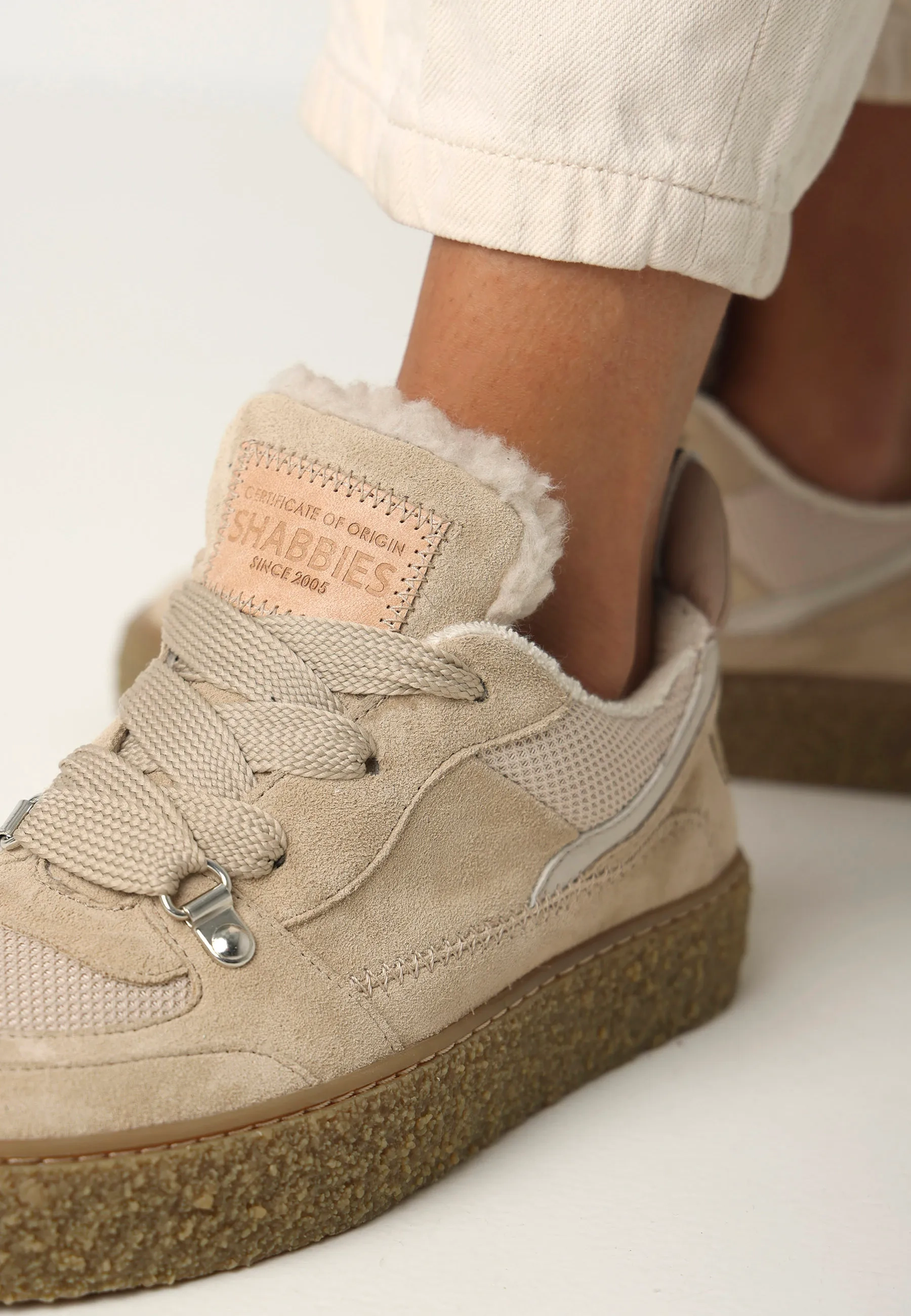 Chewy Unna sneaker Suède Zand