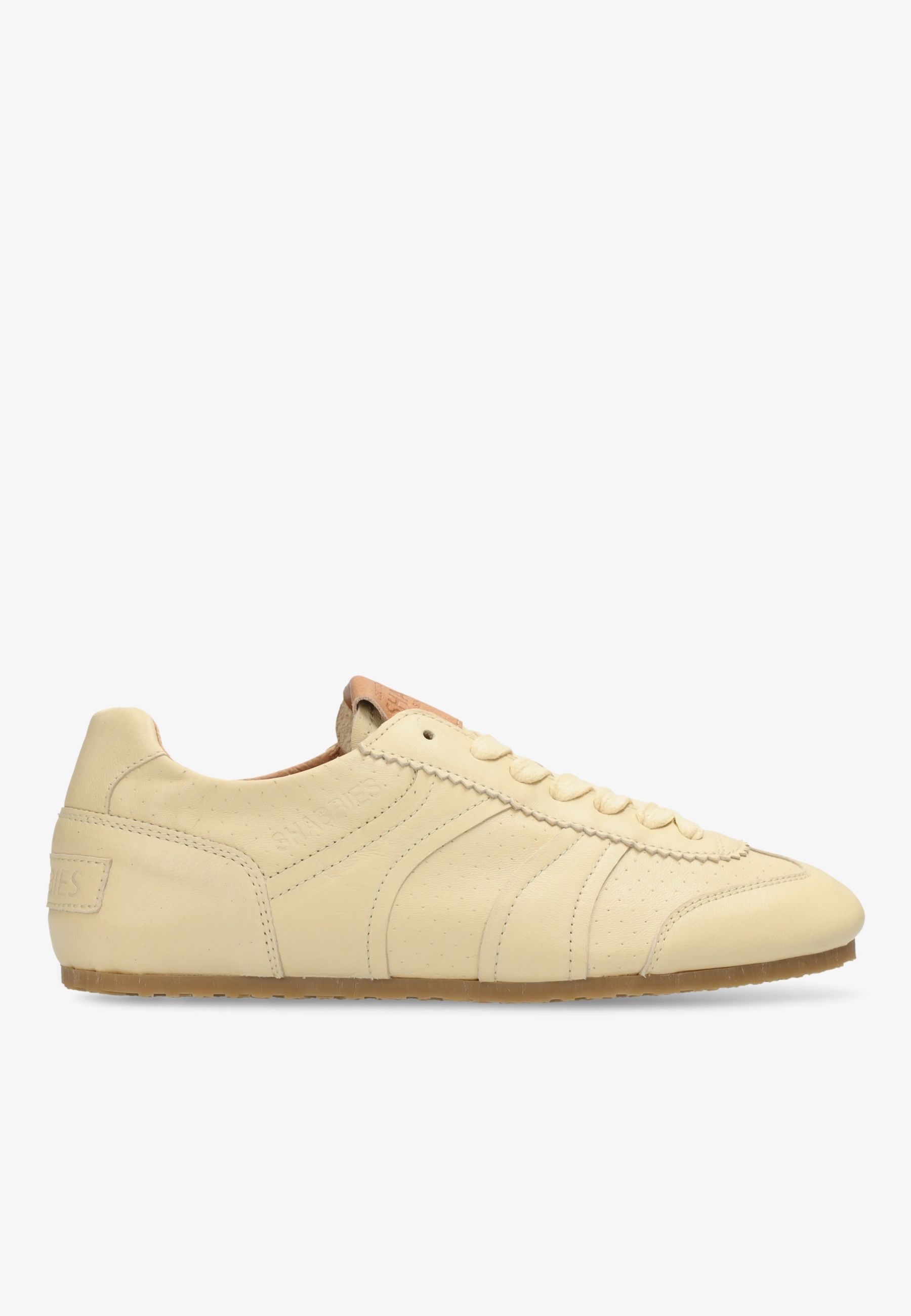 Ciska Base sneaker Leer Pastelgeel
