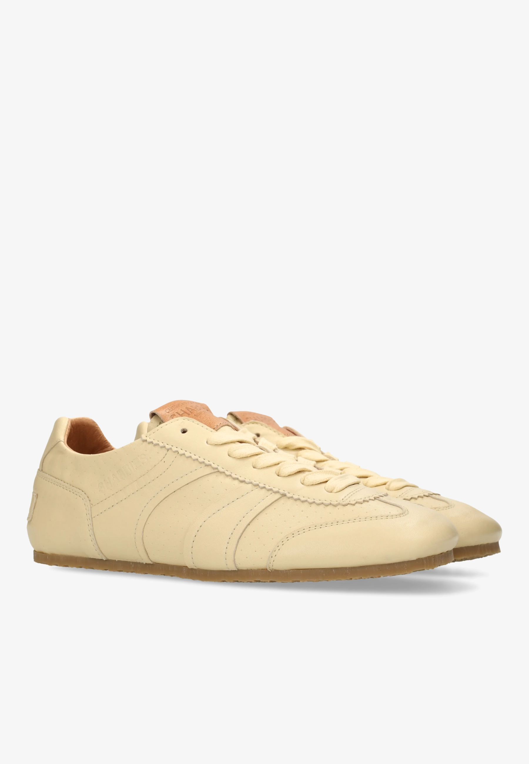 Ciska Base sneaker Leer Pastelgeel