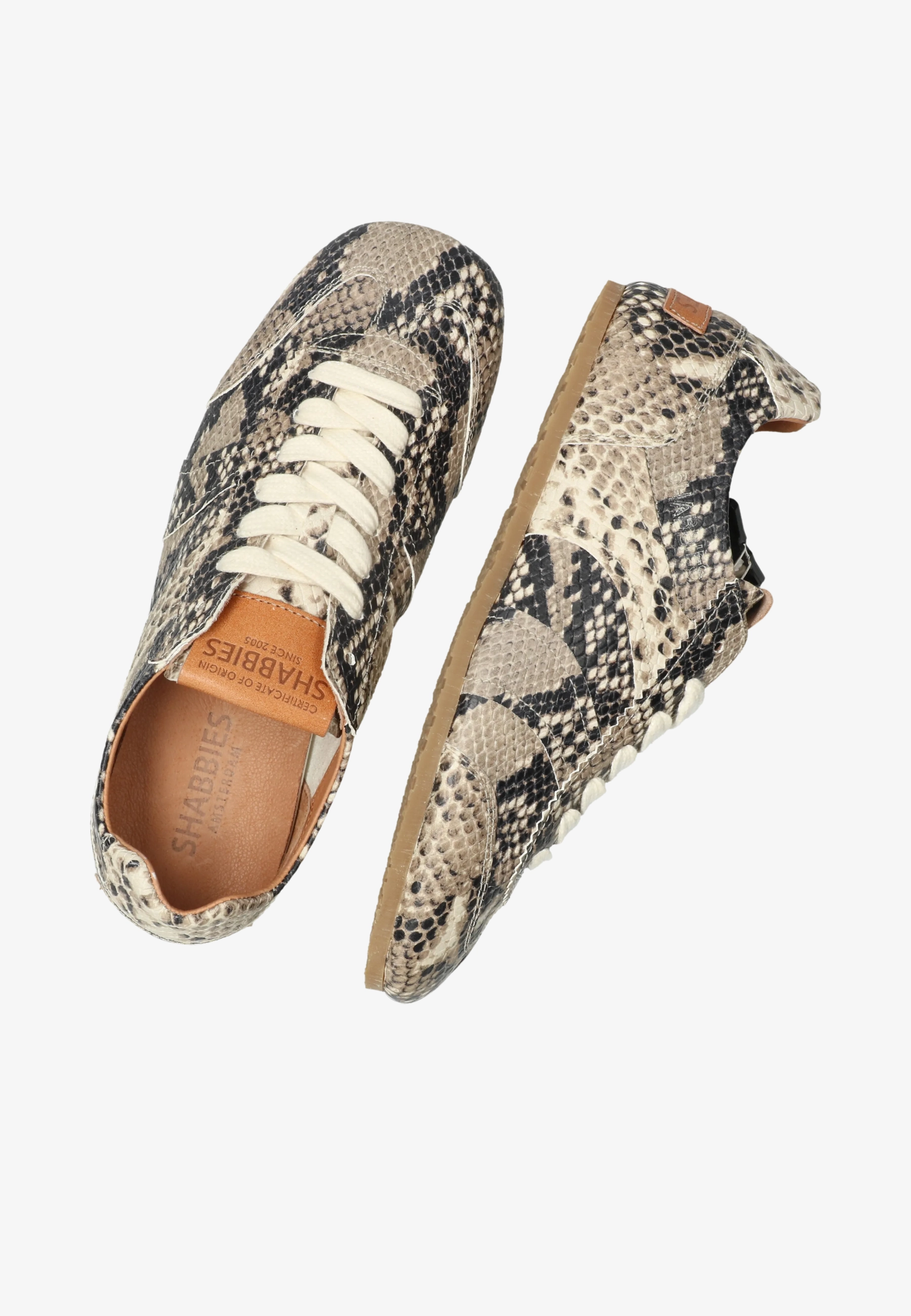 Ciska Base sneaker Snake Zwart/Wit