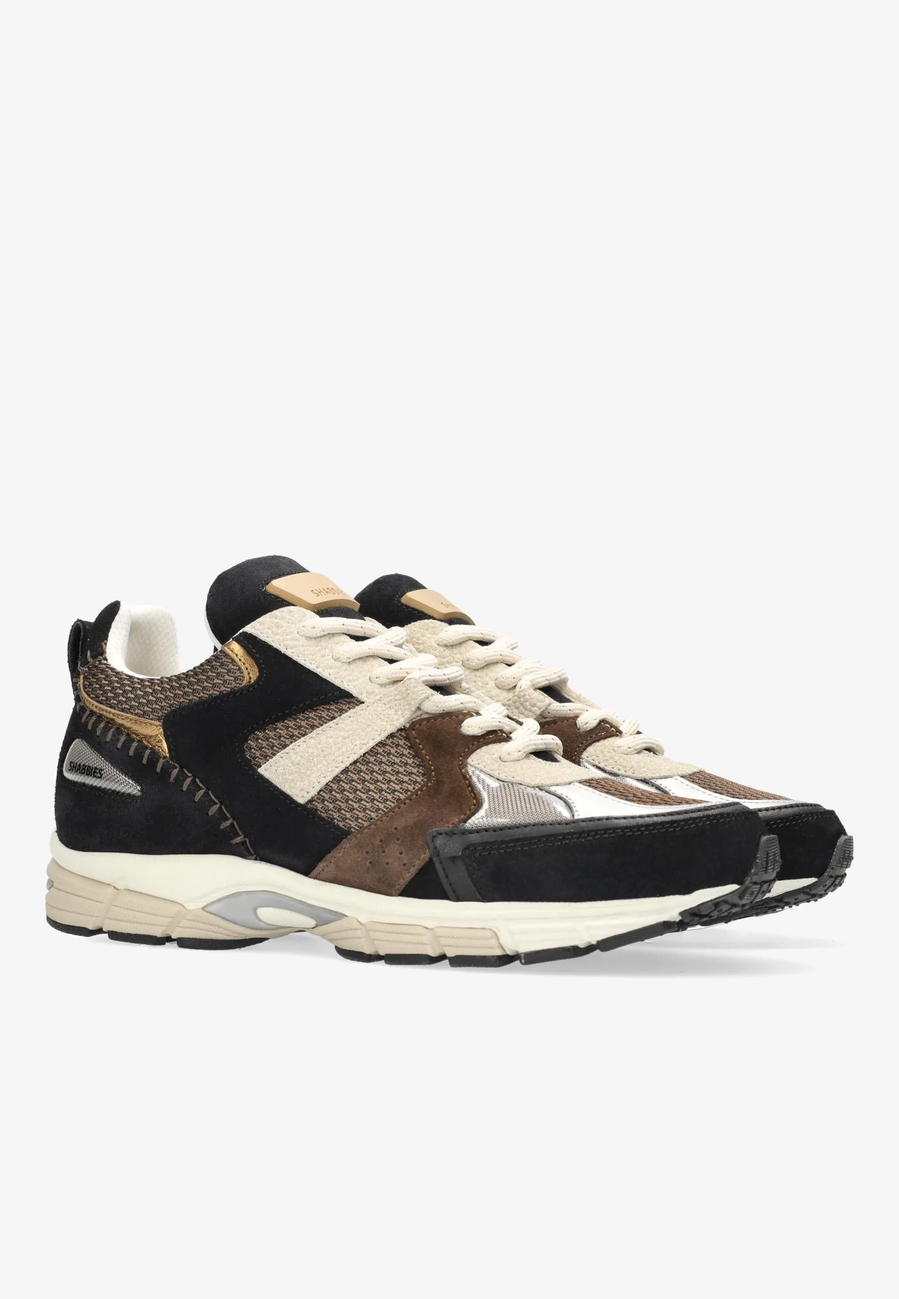 Abbey Run sneaker Mesh Zwart/Bruin