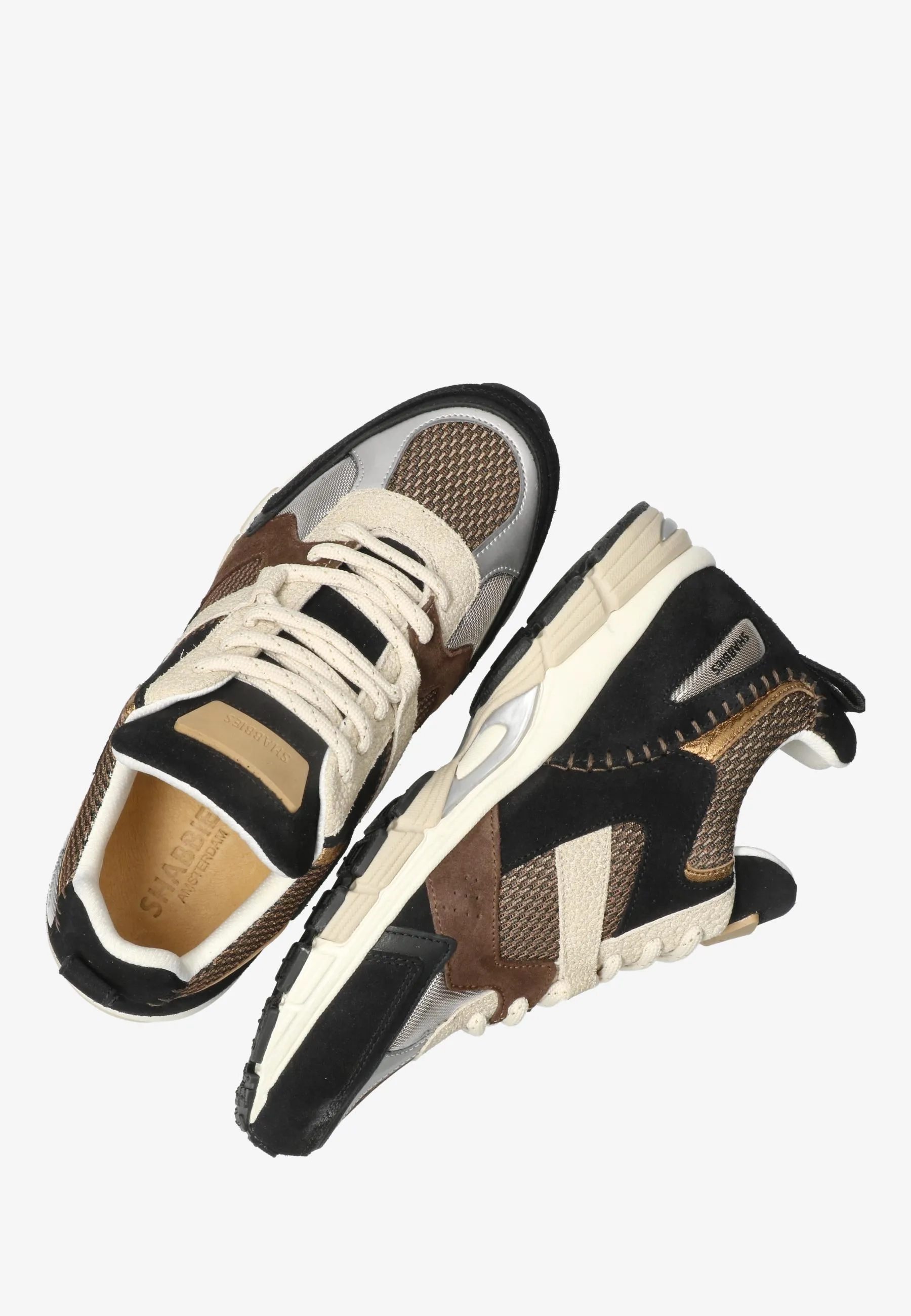 Abbey Run sneaker Mesh Zwart/Bruin