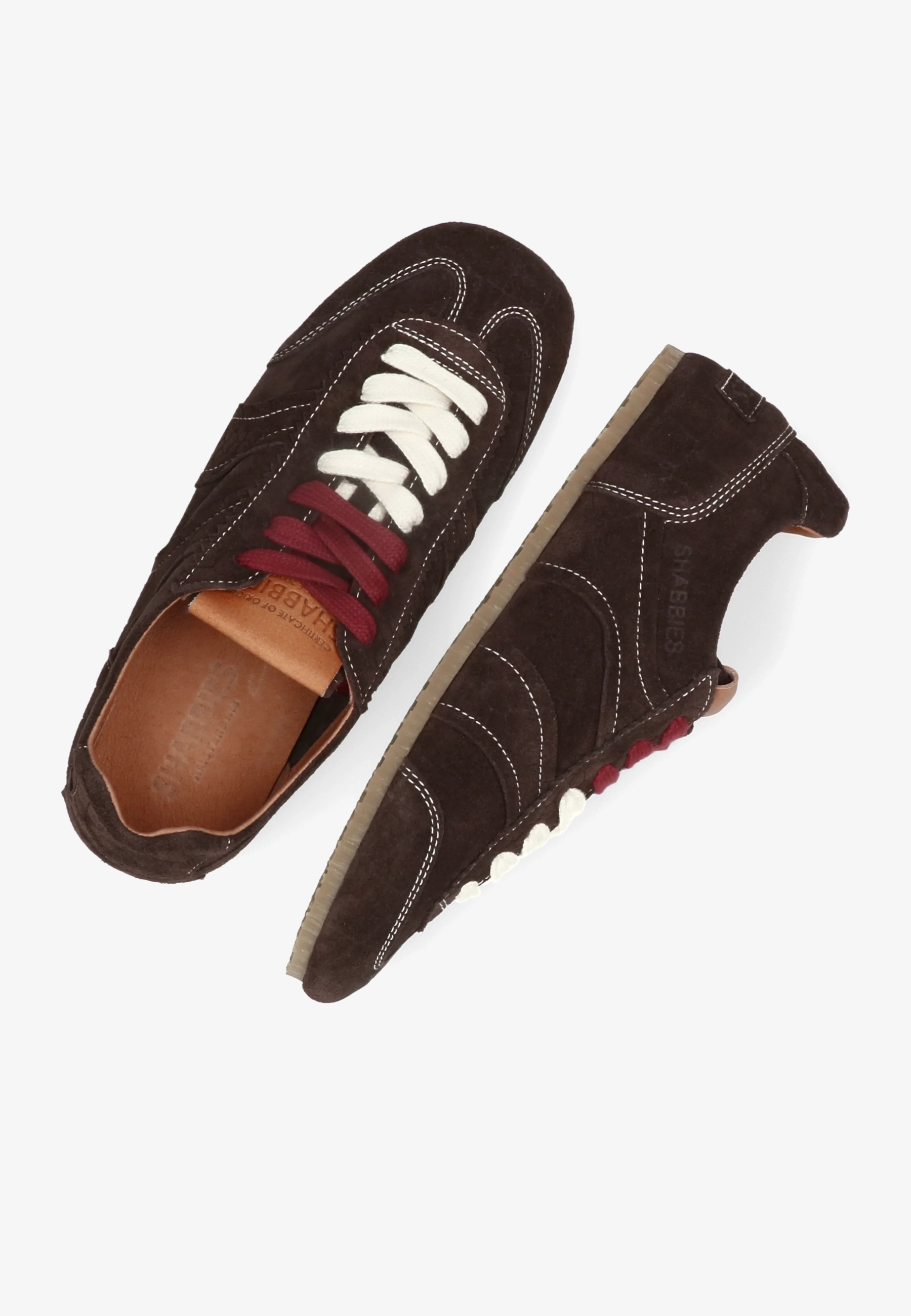 Ciska Base sneaker Croco Donkerbruin