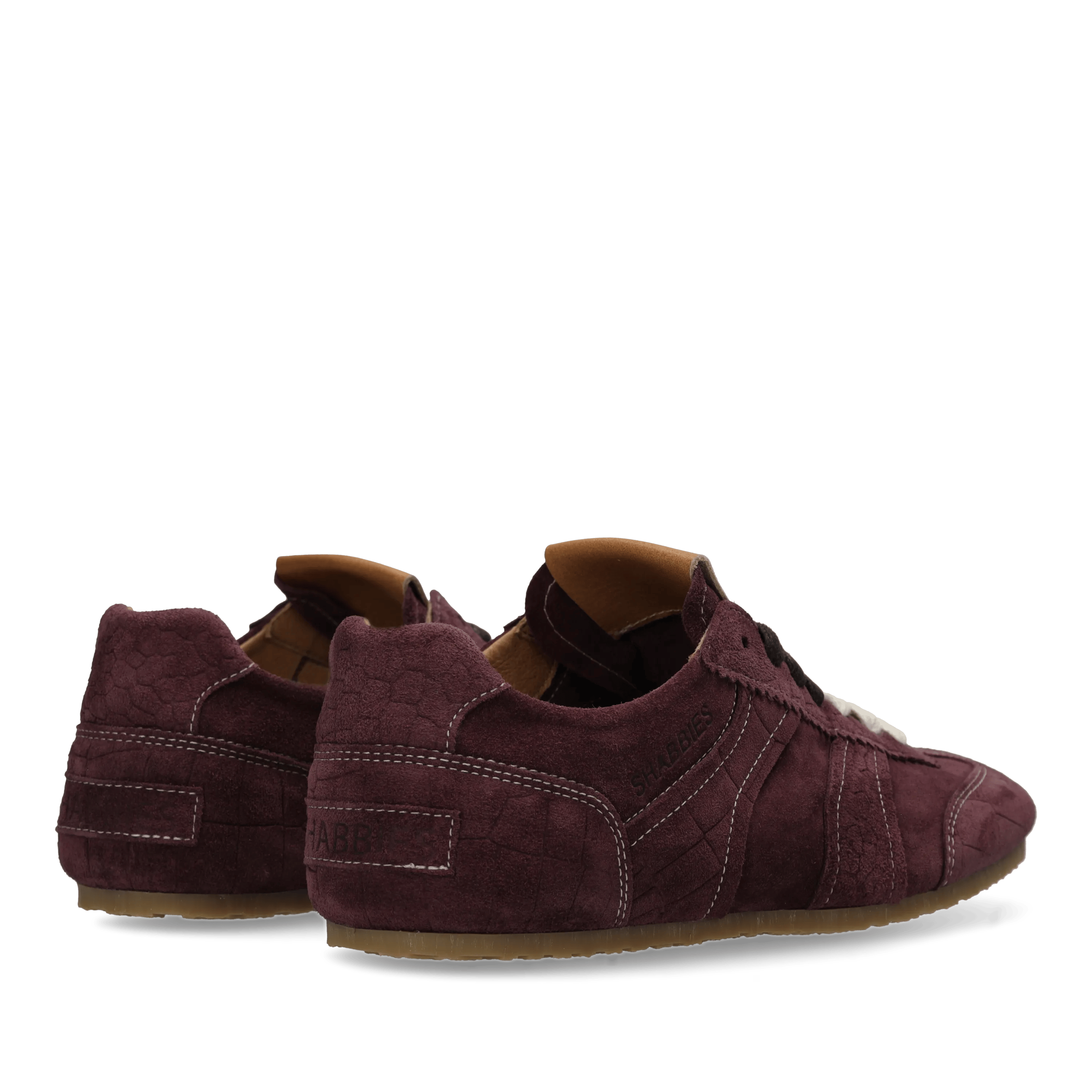 Ciska Base sneaker Croco Bordeauxrood