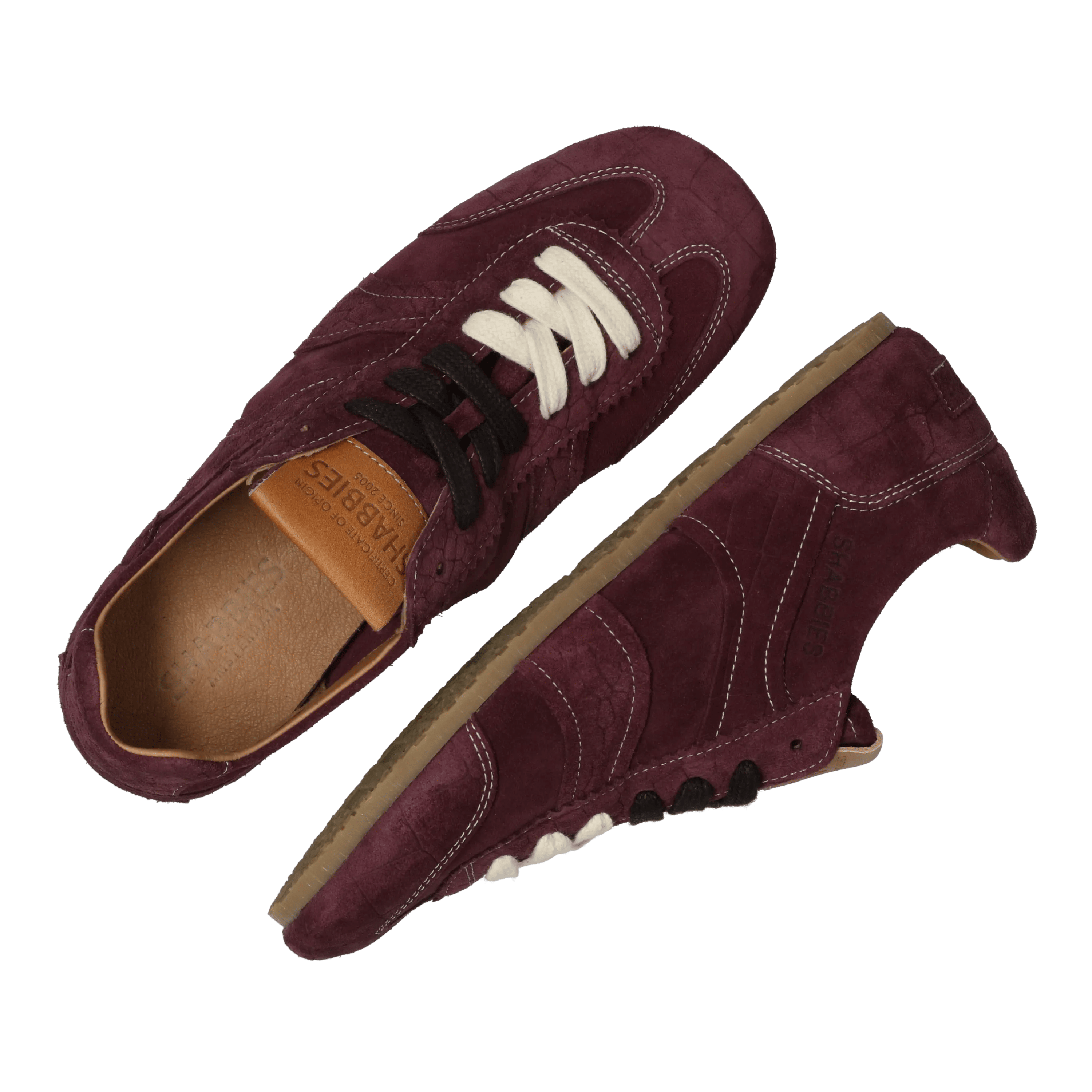 Ciska Base sneaker Croco Bordeauxrood