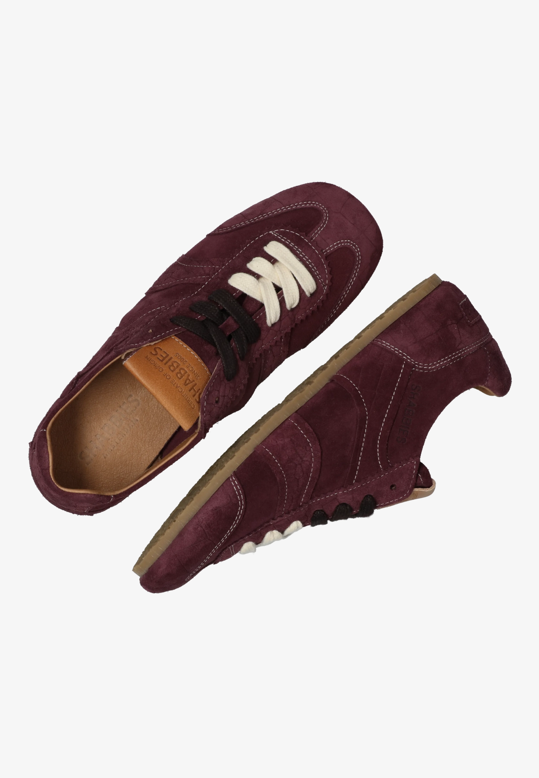 Ciska Base sneaker Croco Bordeauxrood