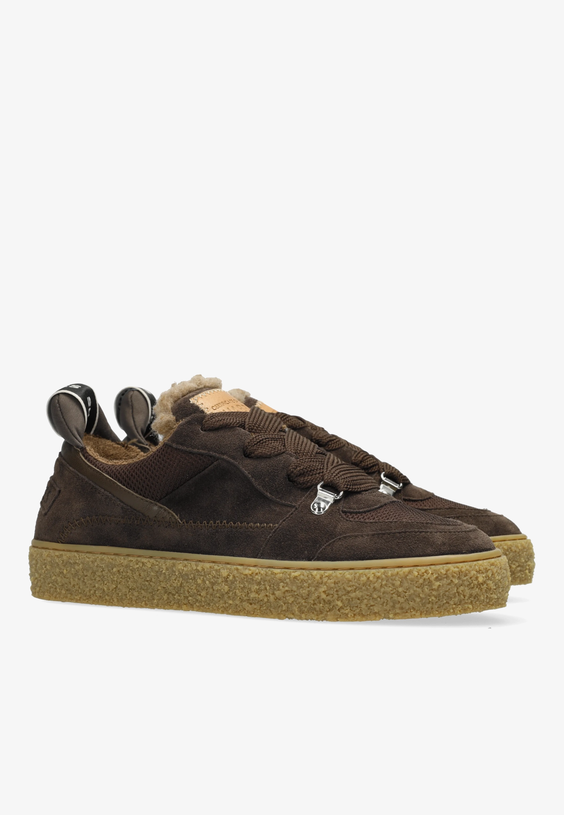 Chewy Unna sneaker Suède Donkerbruin