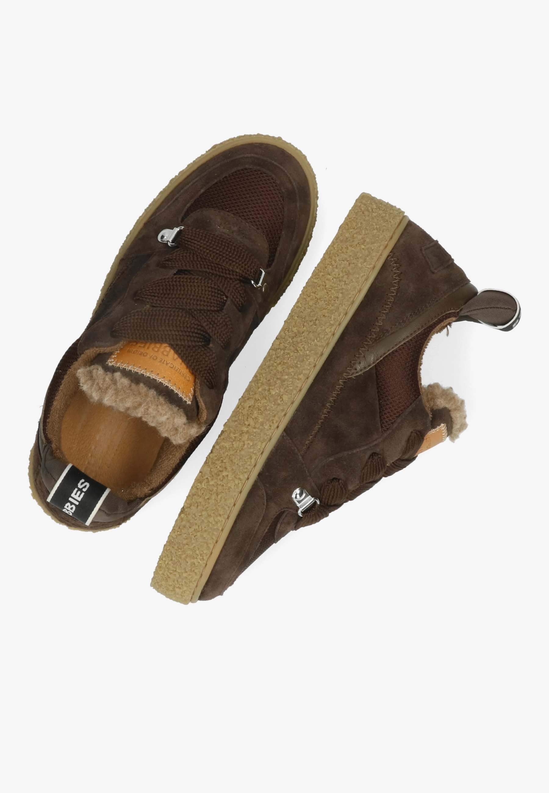 Chewy Unna sneaker Suède Donkerbruin