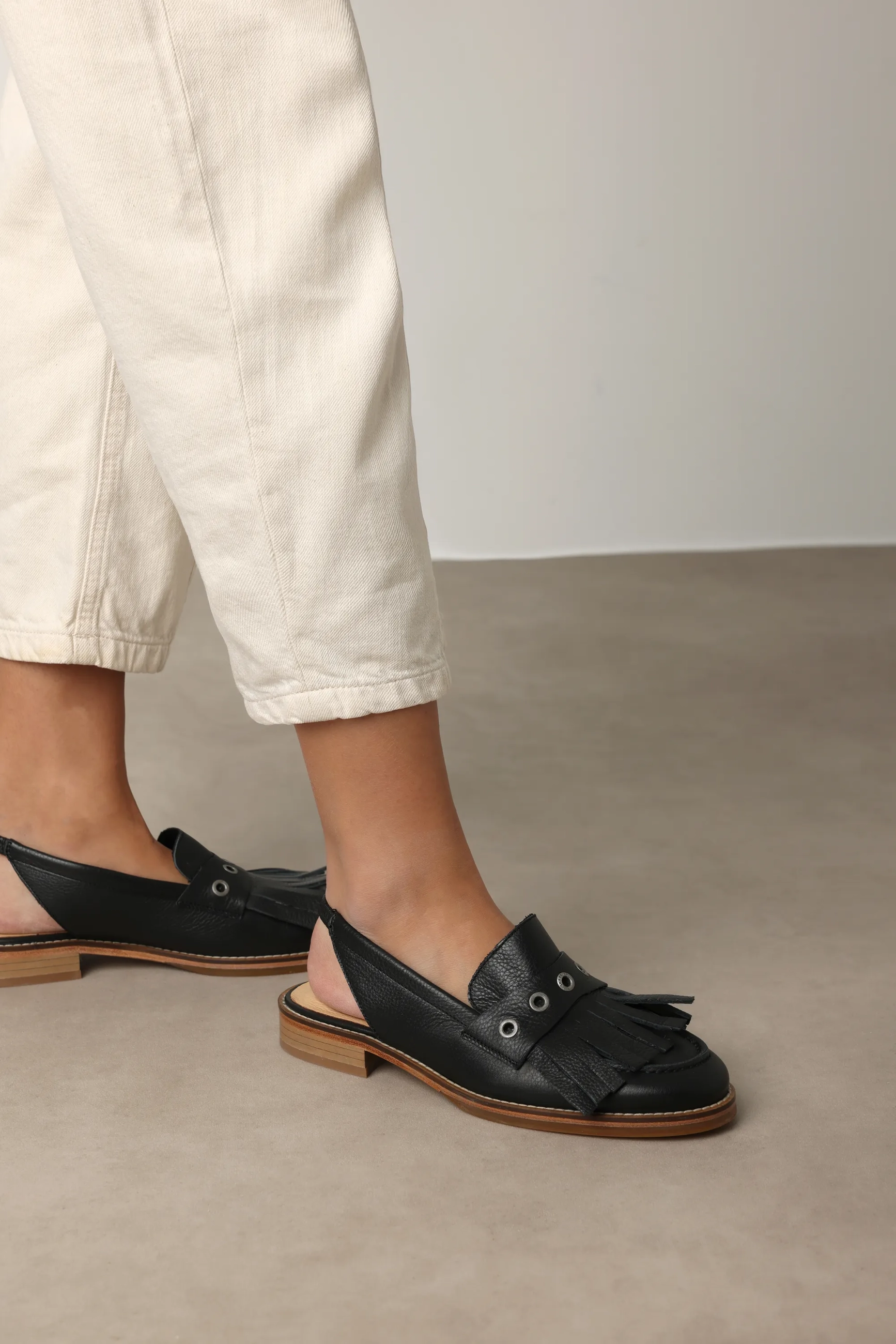 Fes slingback Leer Zwart