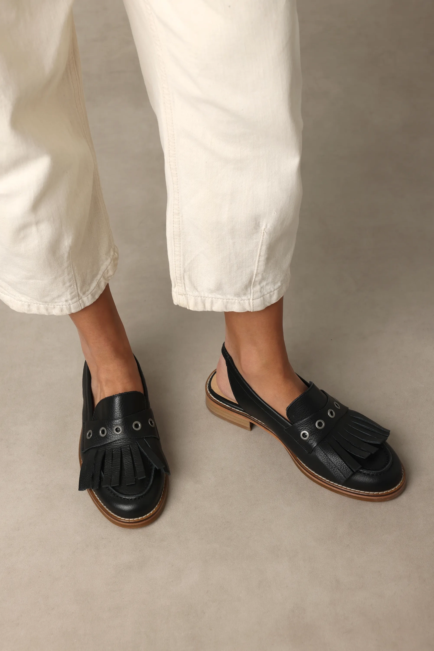 Fes slingback Leer Zwart