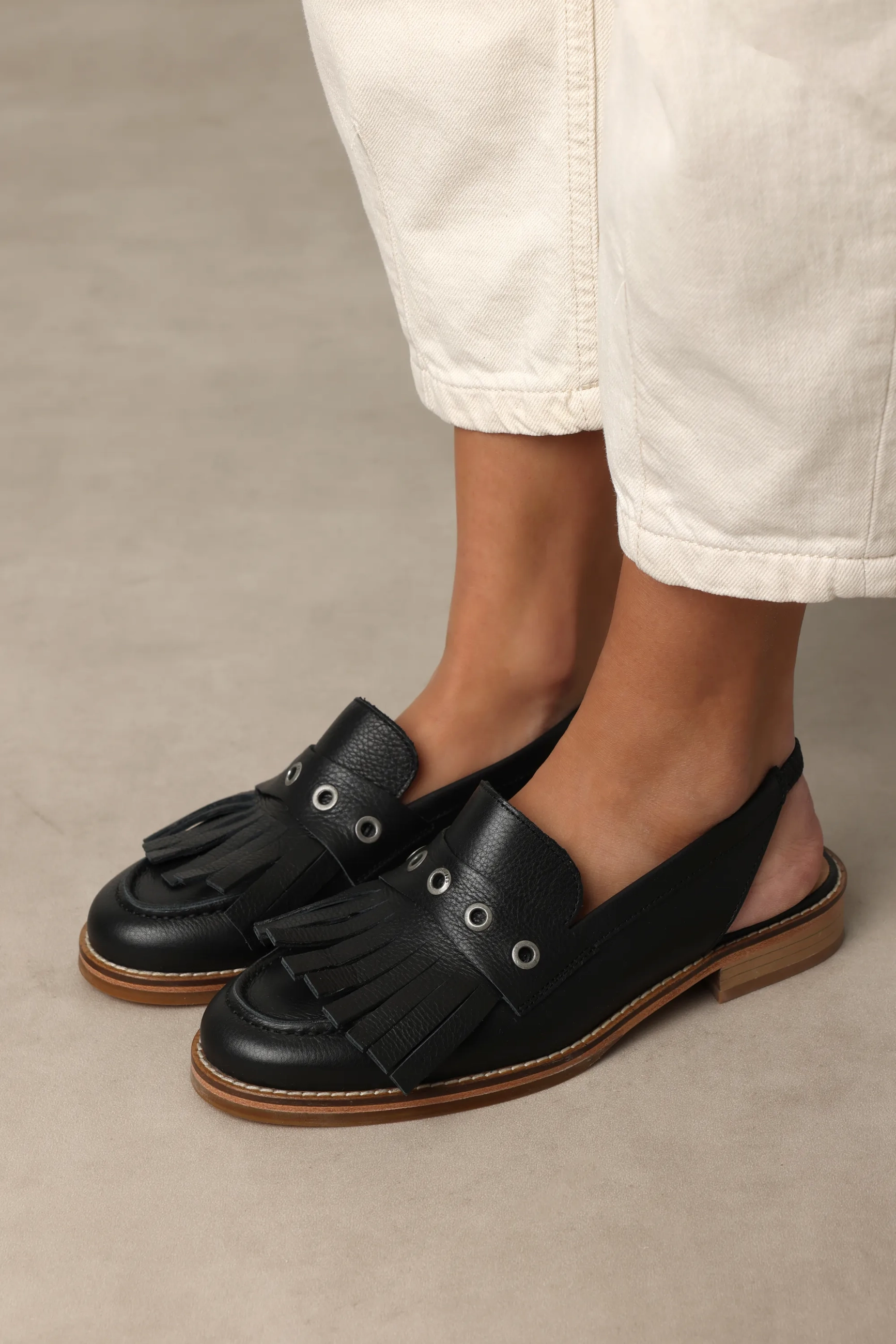 Fes slingback Leer Zwart