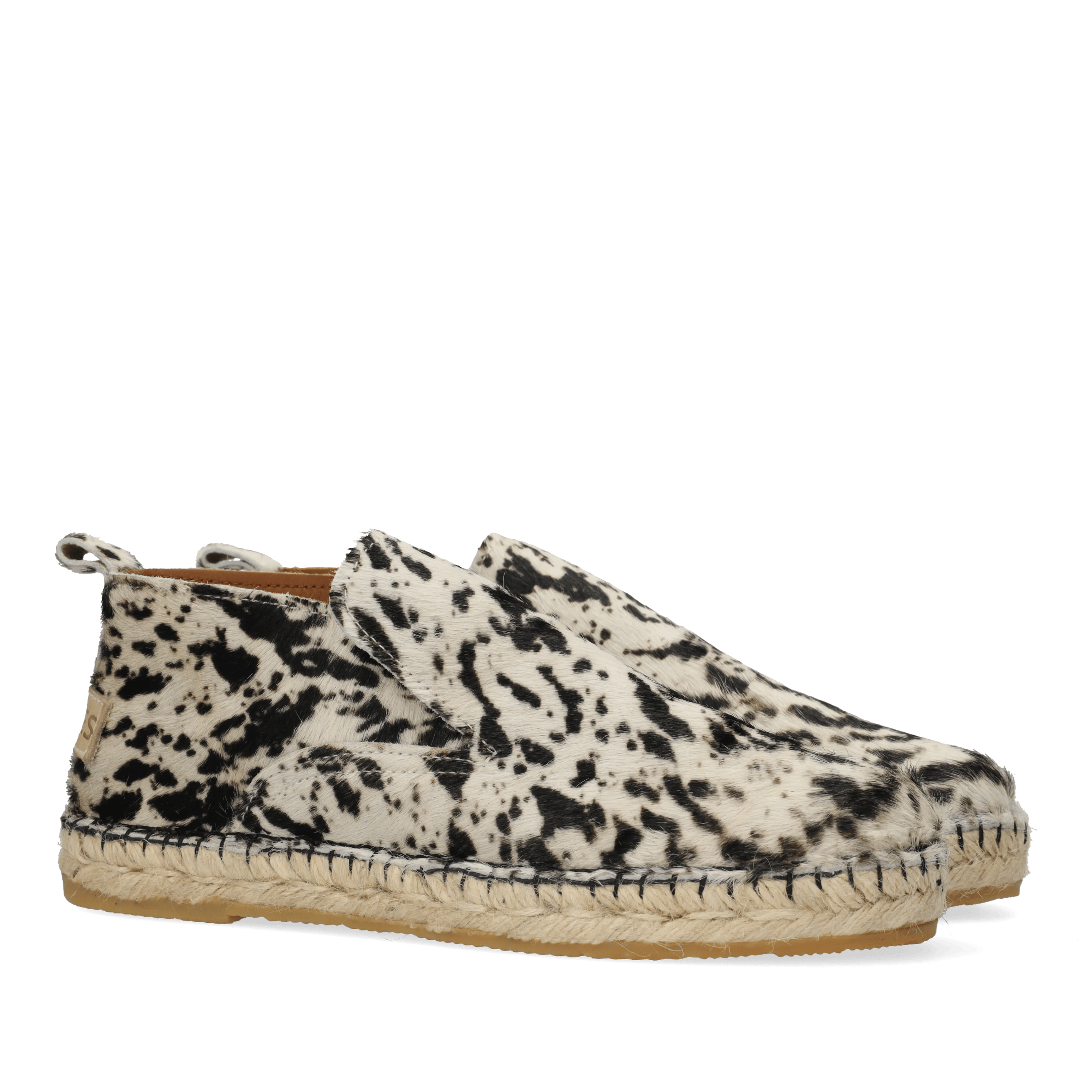 Elche Lofa espadrille Pony Gebroken wit/Zwart