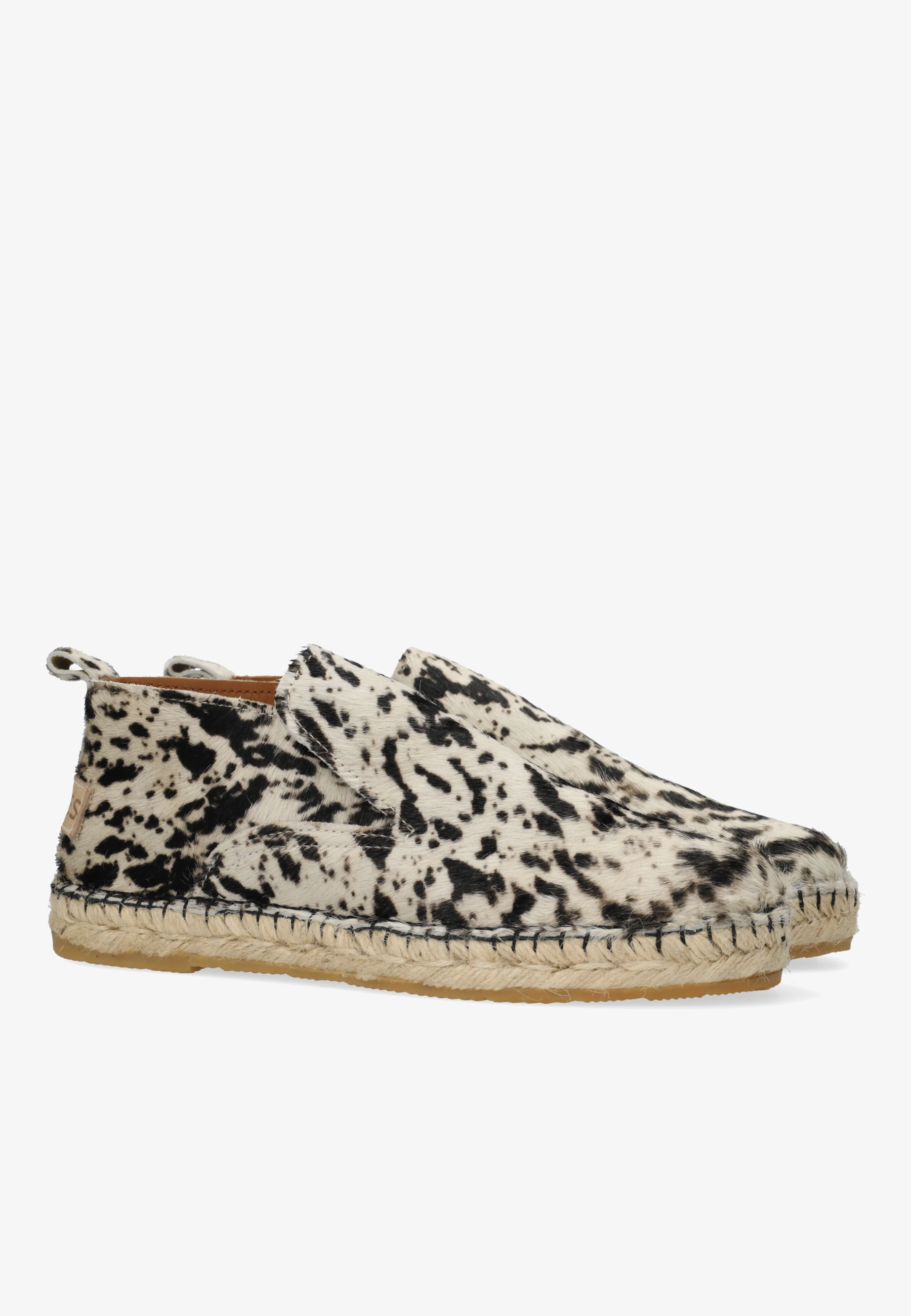 Elche Lofa espadrille Pony Gebroken wit/Zwart