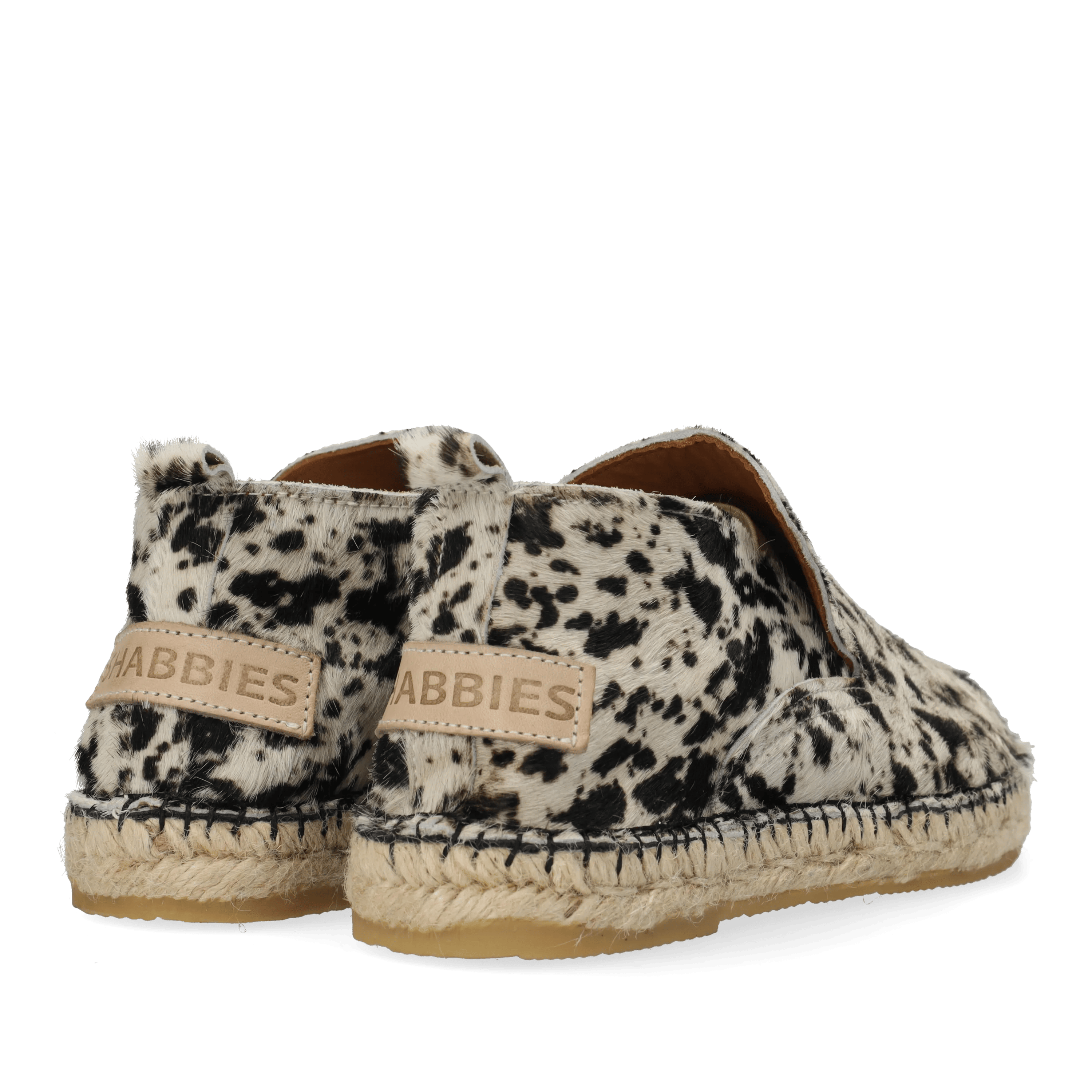 Elche Lofa espadrille Pony Gebroken wit/Zwart