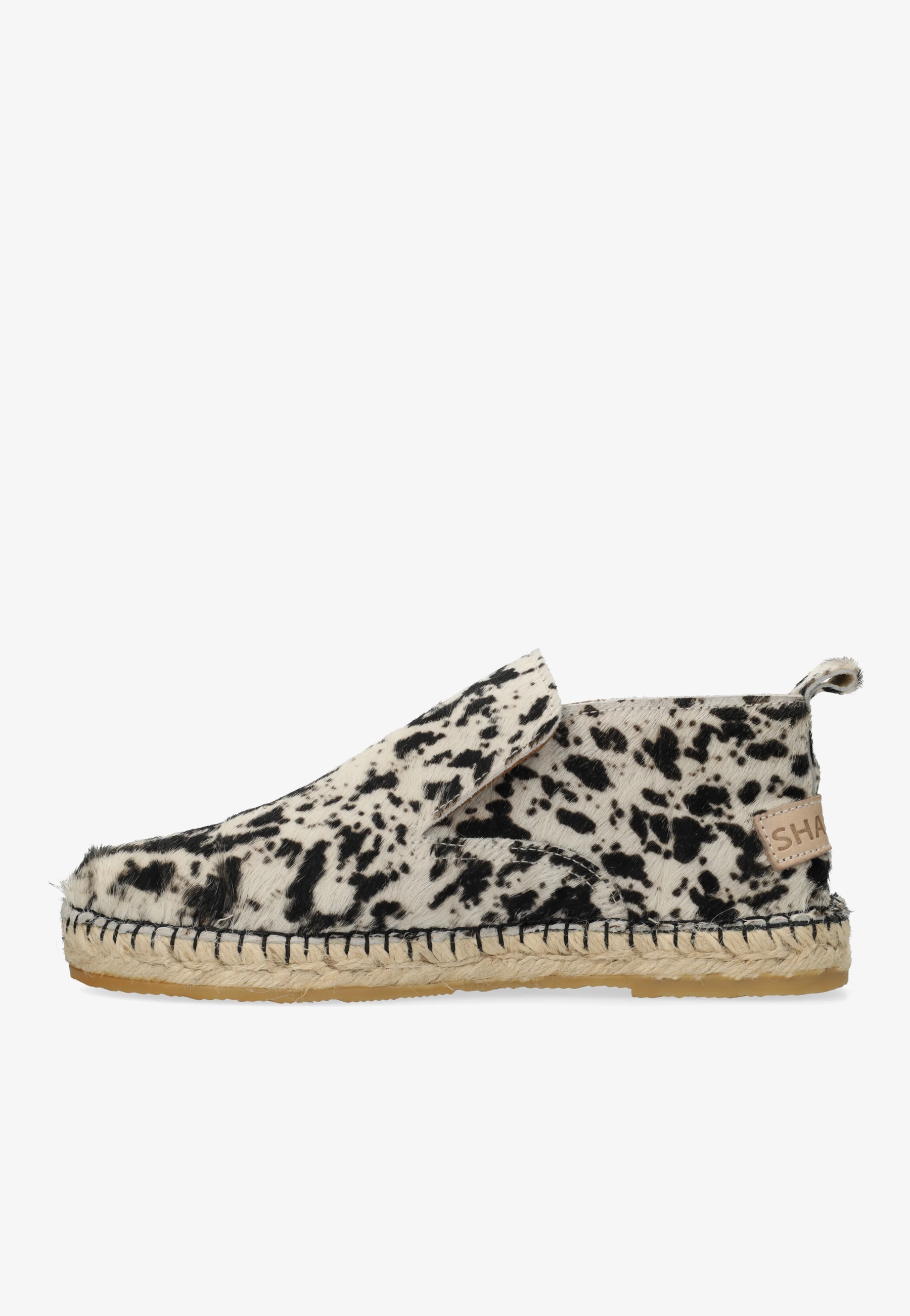 Elche Lofa espadrille Pony Gebroken wit/Zwart